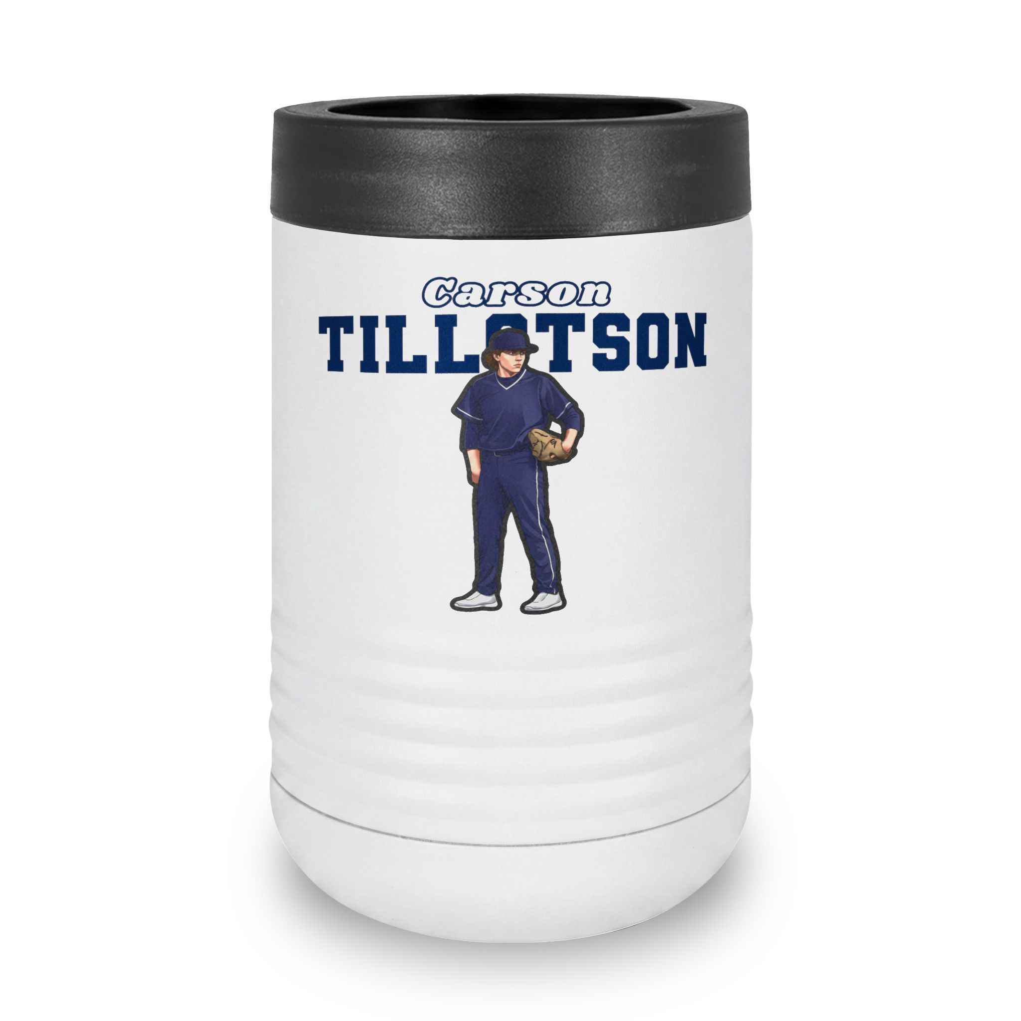 Stainless Can Cooler — character_name_arch in White