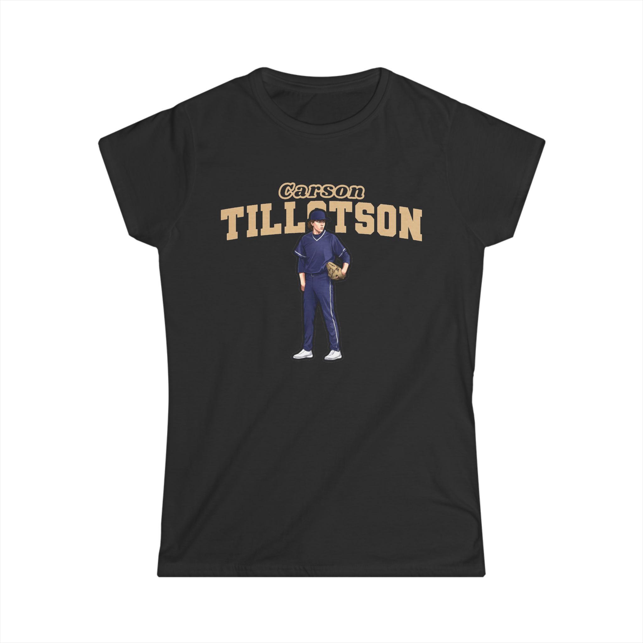 Women's Softstyle Tee — character_name_arch in Black