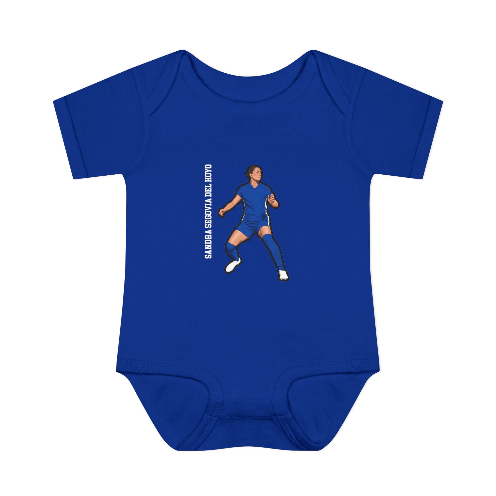 Baby Onesie — character_name_vertical in Royal
