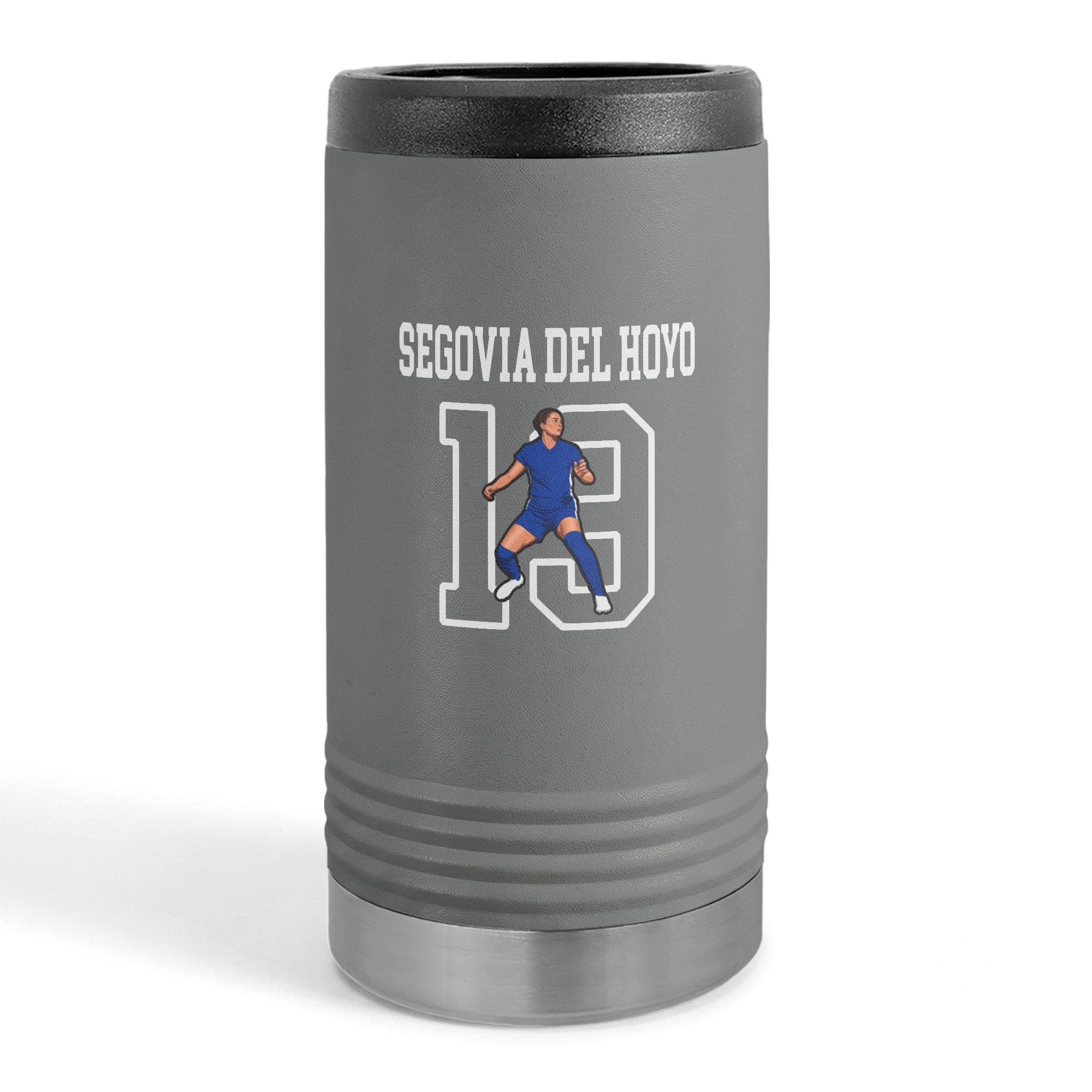 Slim Stainless Can Cooler — character_shirsey in Grey