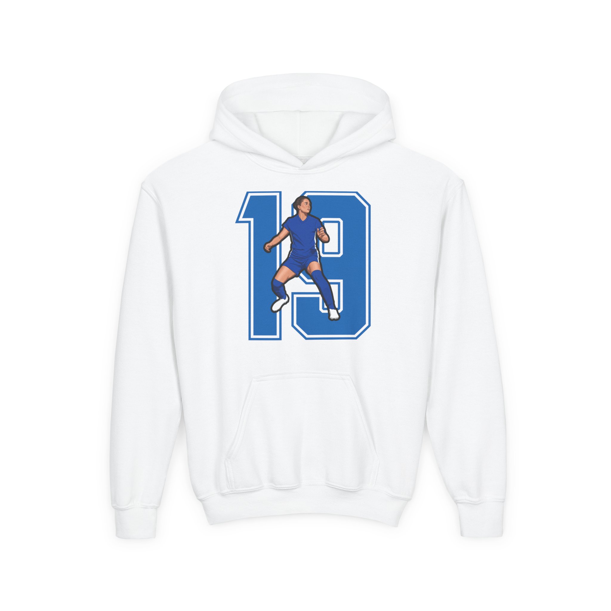 Youth Hoodie — character_number in White