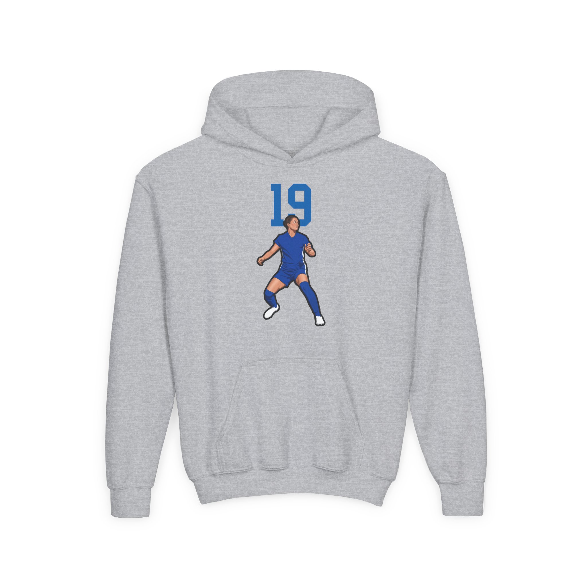 Youth Hoodie — character_number_top in Grey