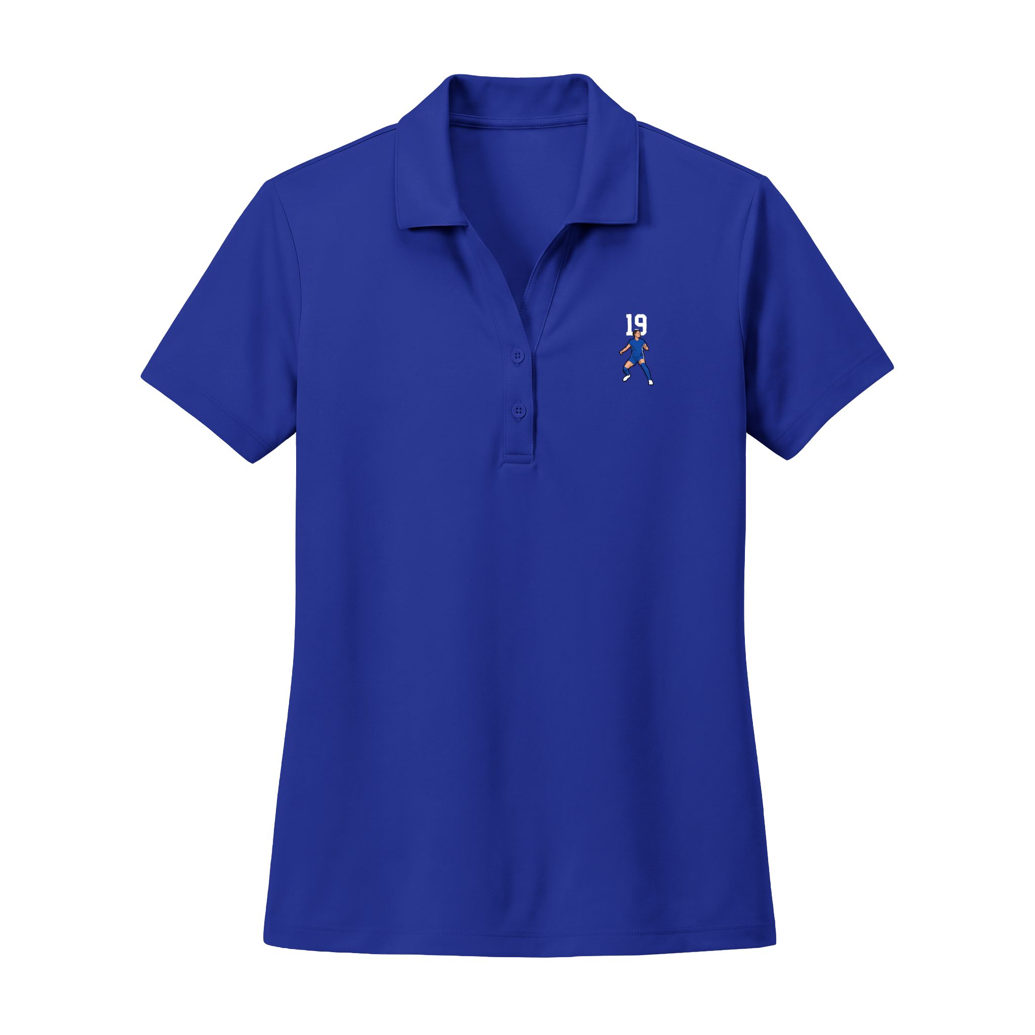 Women's Polo — character_number_top in Royal