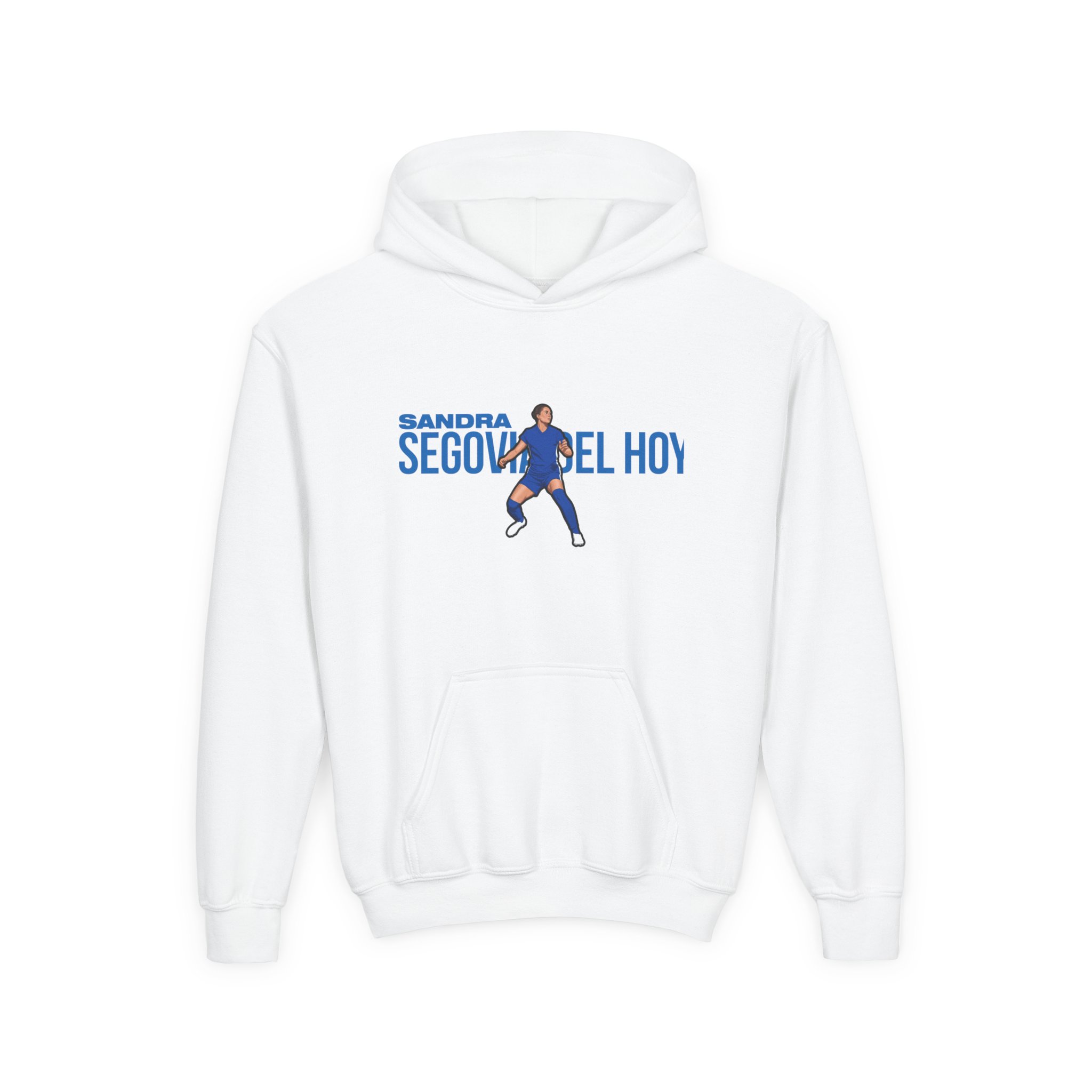 Youth Hoodie — character_player_name in White