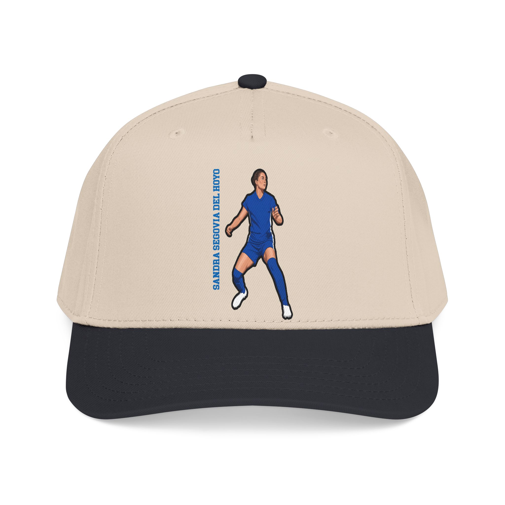 Baseball Cap — character_name_vertical in Black / Natural