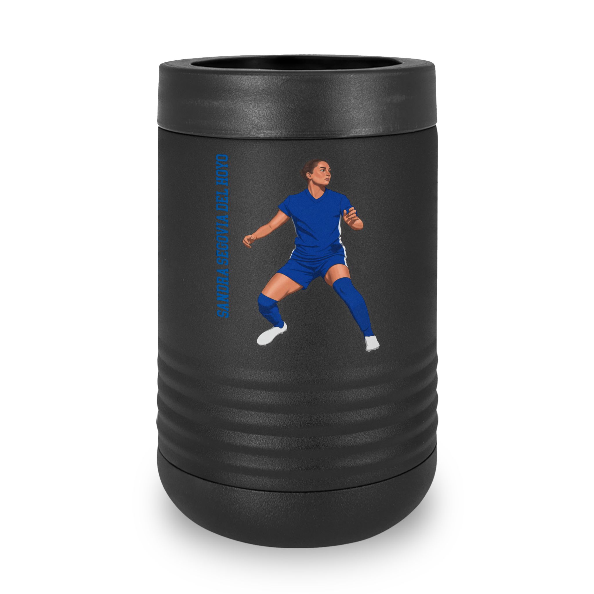 Stainless Can Cooler — character_name_vertical in Black