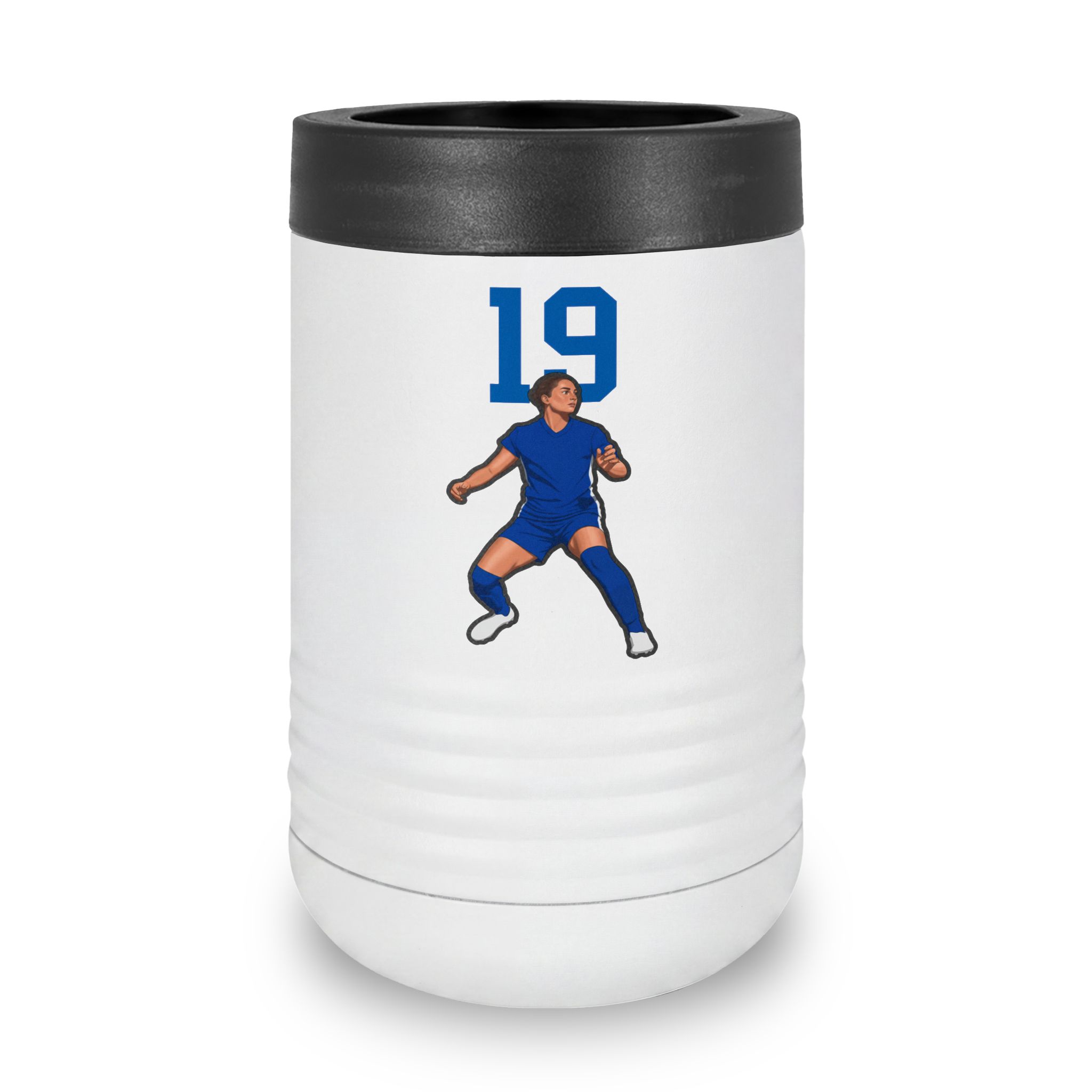 Stainless Can Cooler — character_number_top in White