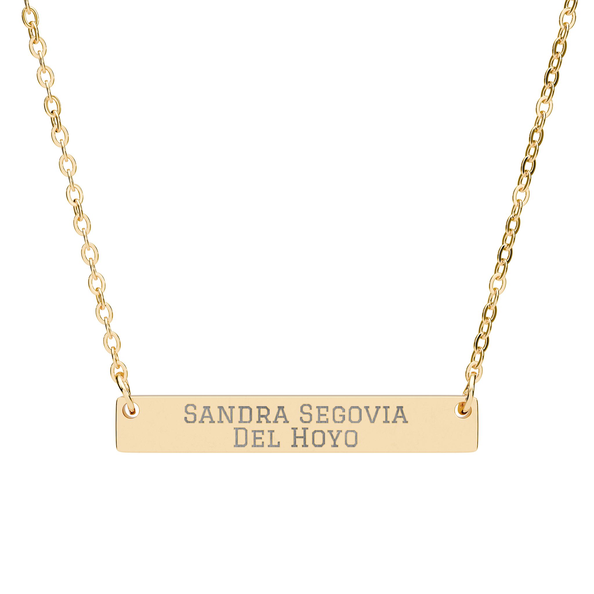 Engraved Bar Necklace — Classic in Gold