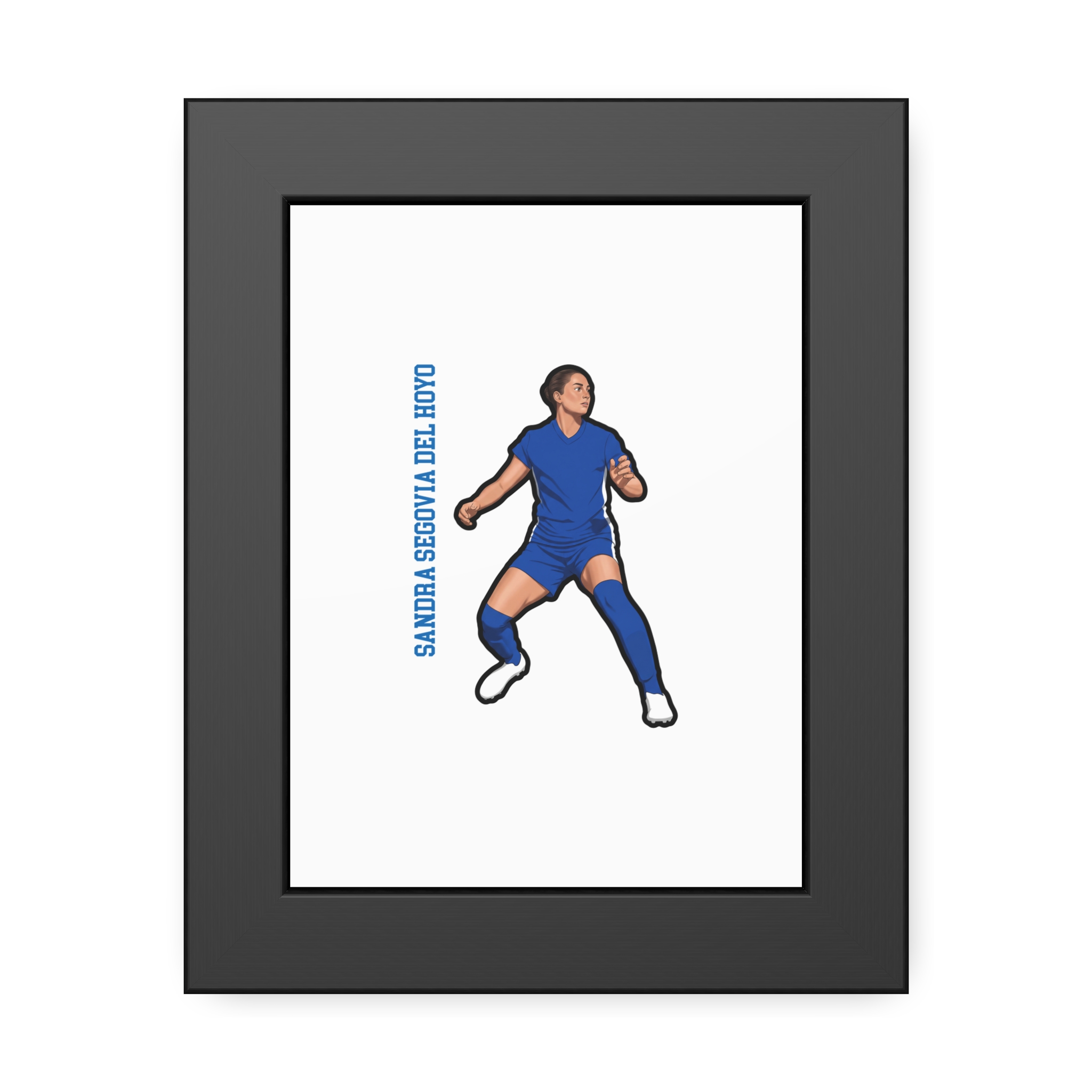 Framed Poster — character_name_vertical in Black