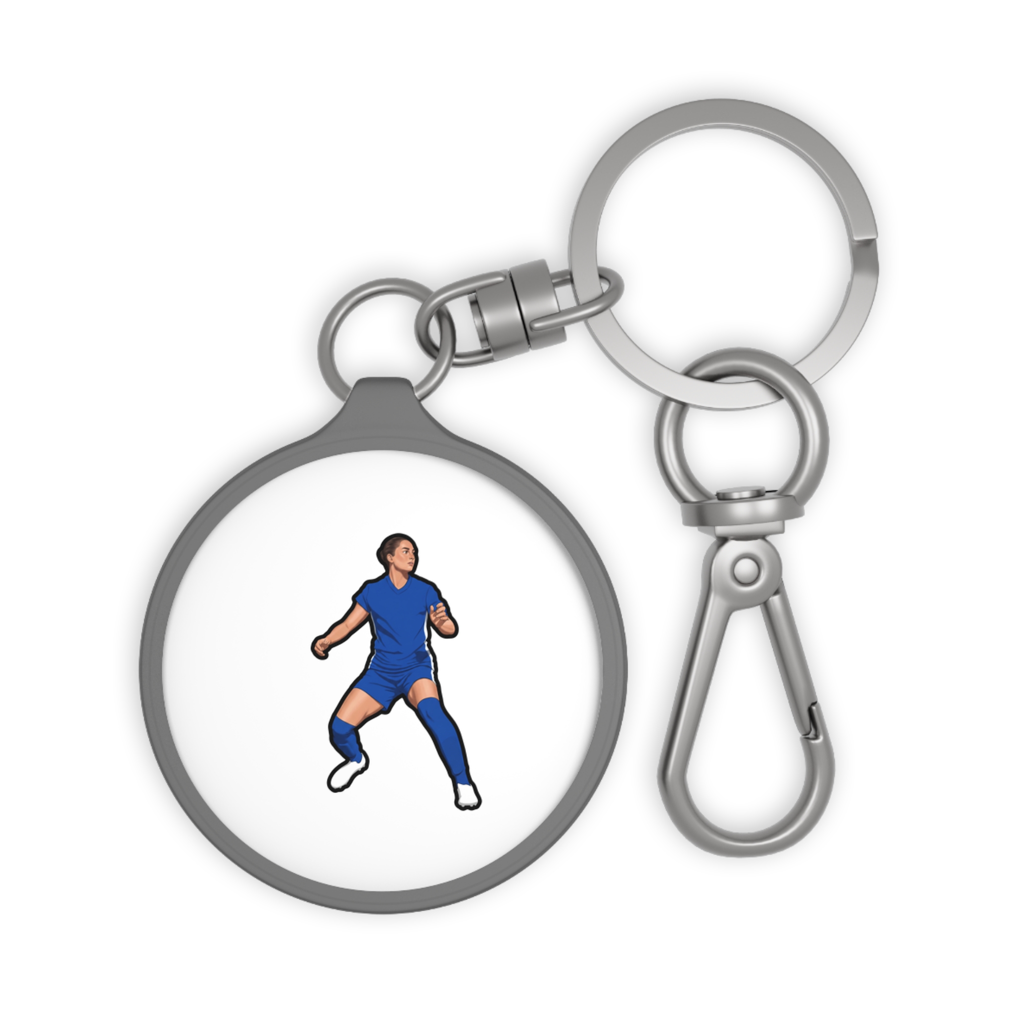 Keychain — character_name_vertical in Grey
