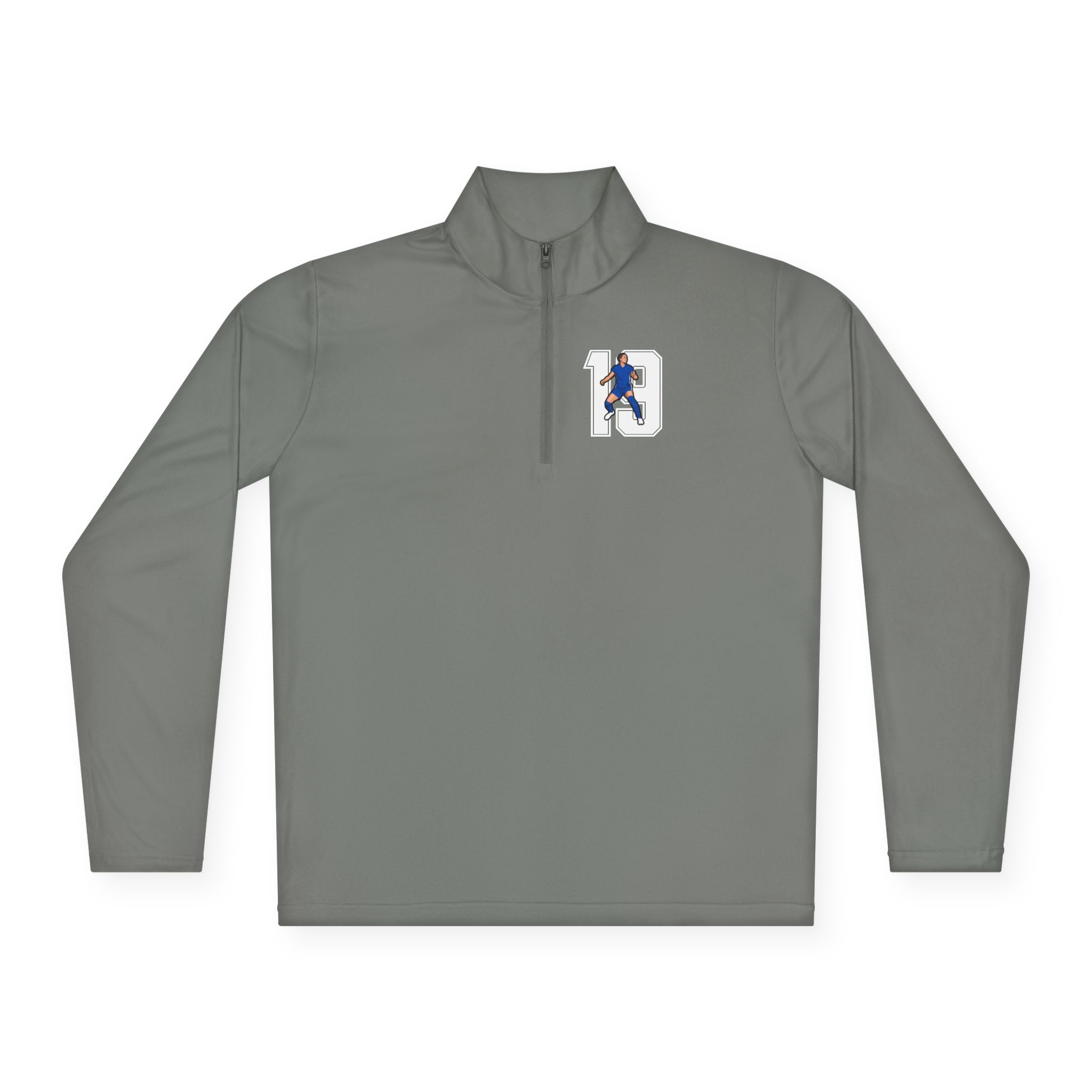 Q-Zip Pullover — character_number in Grey