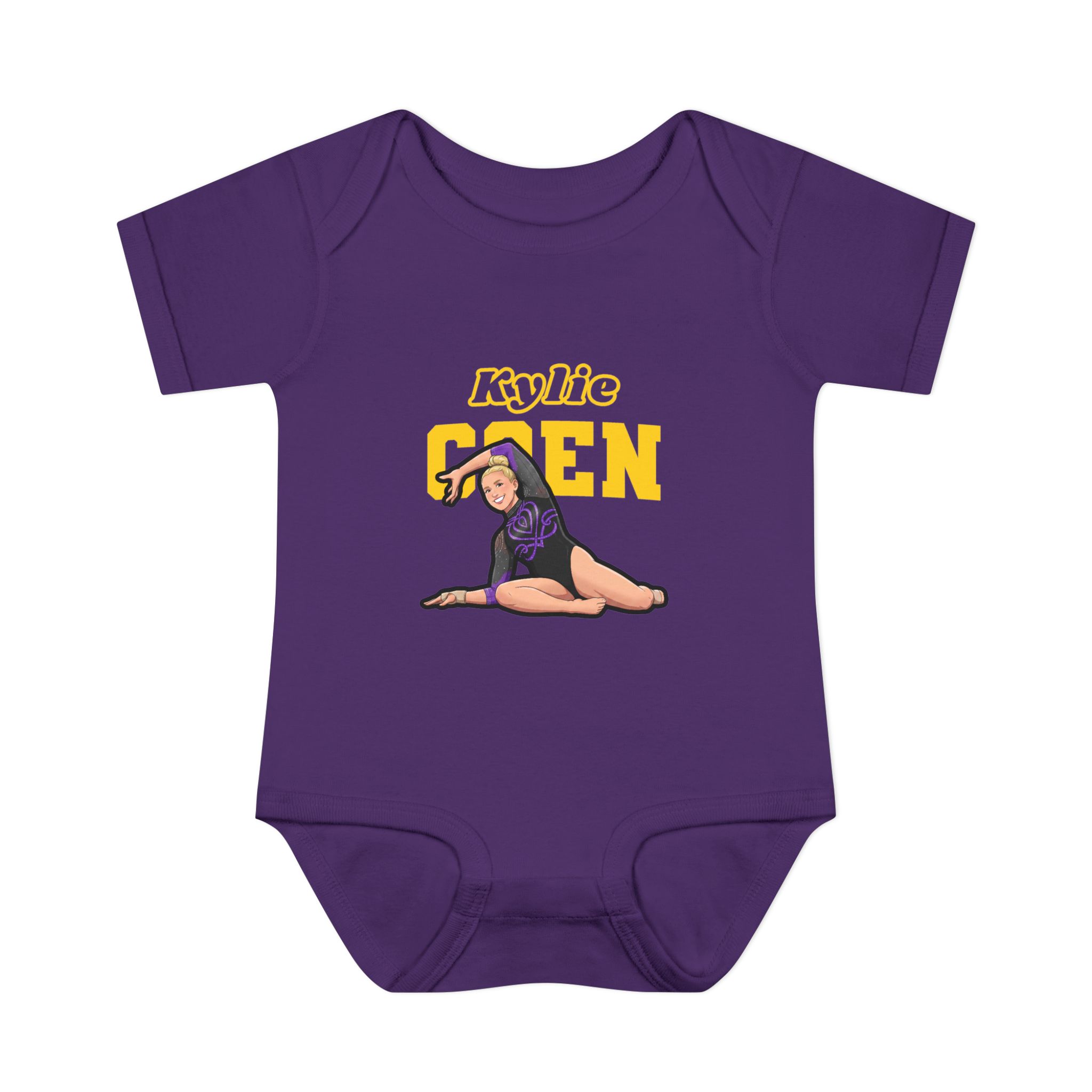 Baby Onesie — character_name_arch in Purple