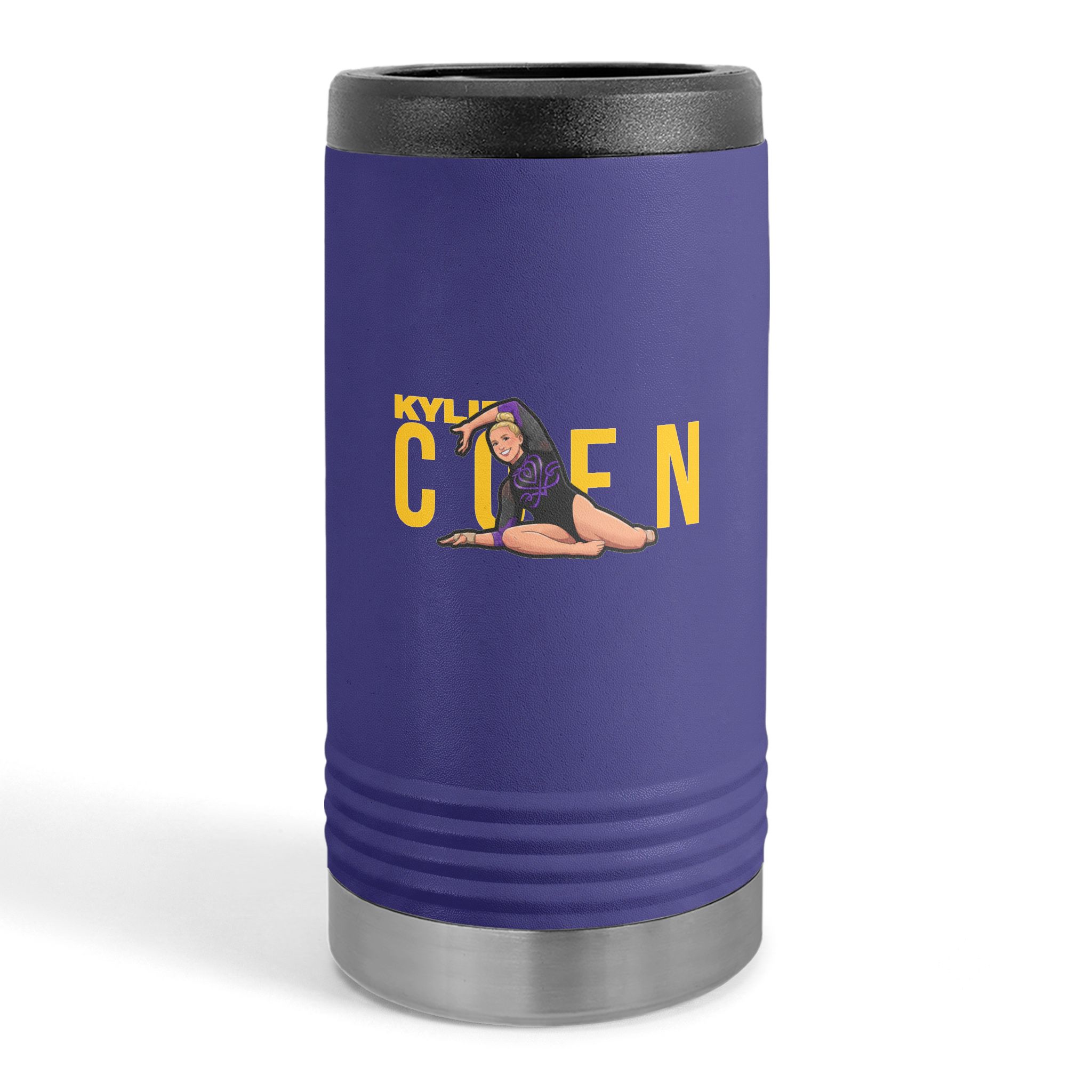 Slim Stainless Can Cooler — character_player_name in Purple