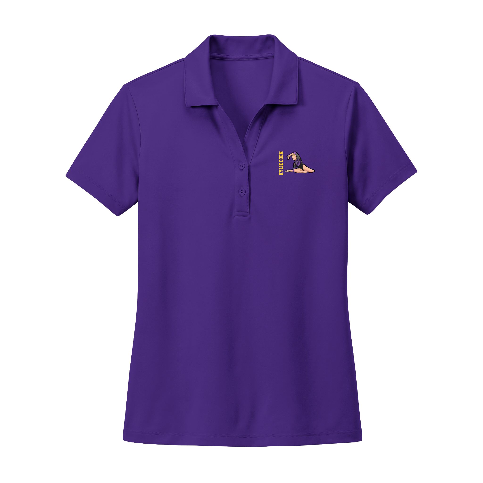 Women's Polo — character_name_vertical in Purple
