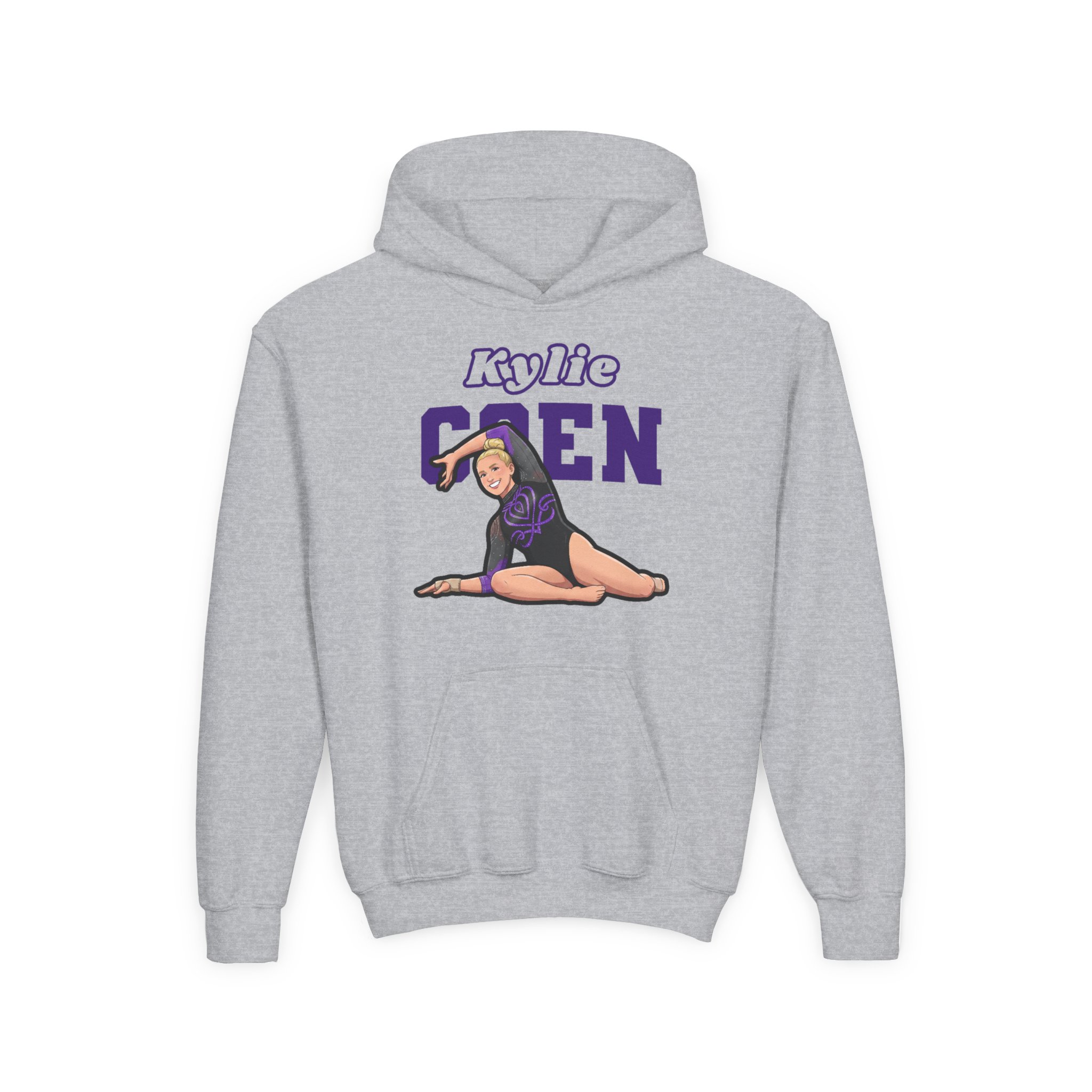 Youth Hoodie — character_name_arch in Grey