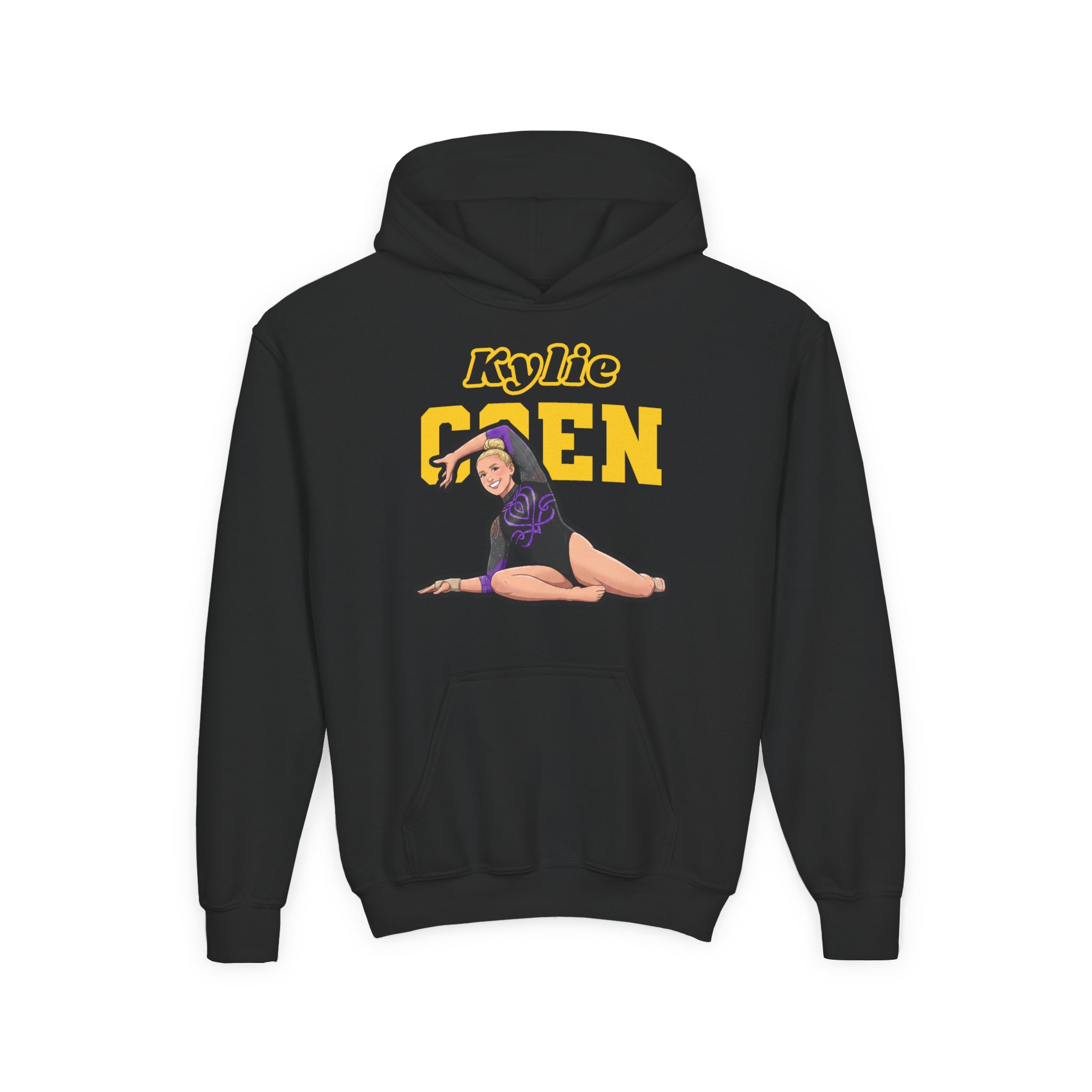 Youth Hoodie — character_name_arch in Black