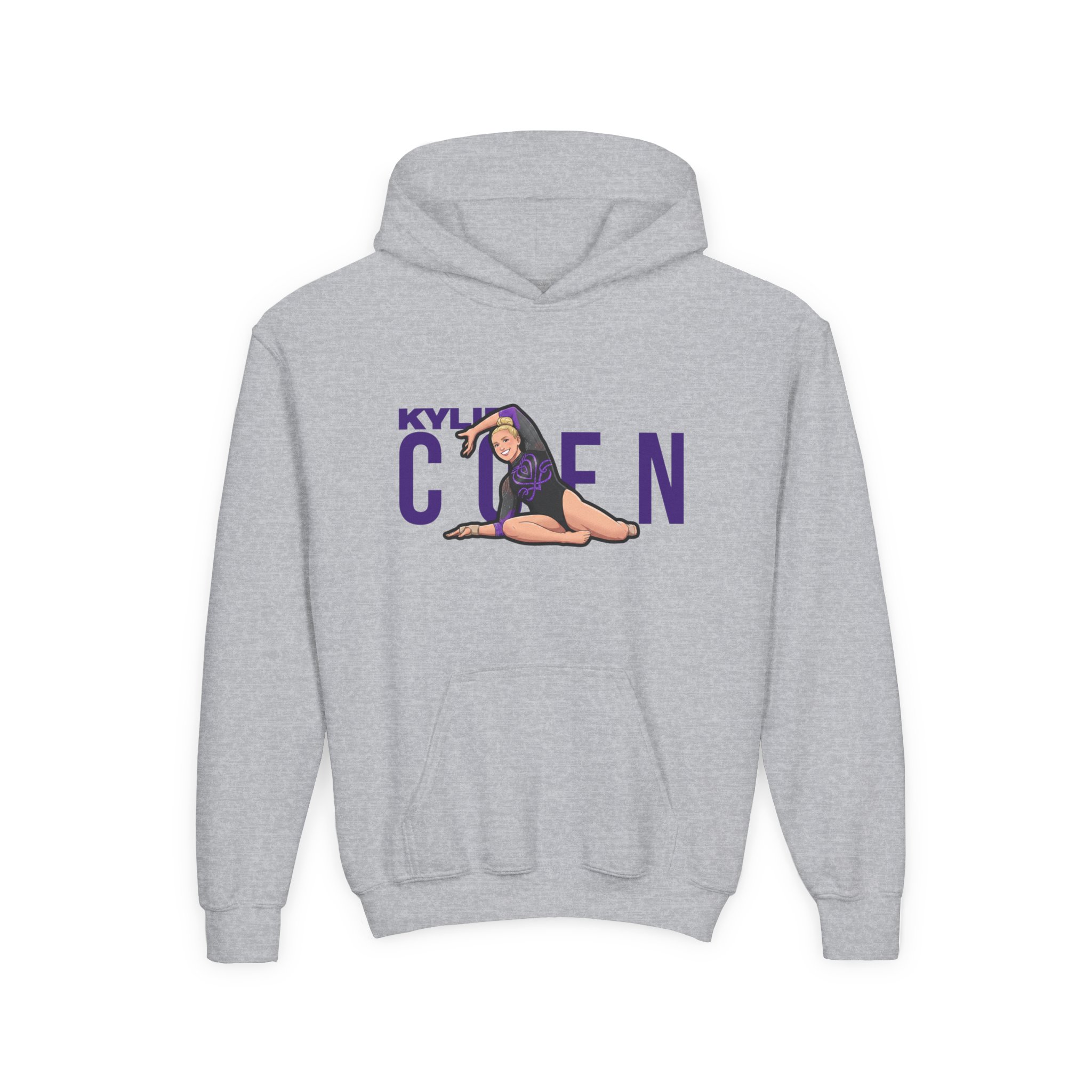 Youth Hoodie — character_player_name in Grey