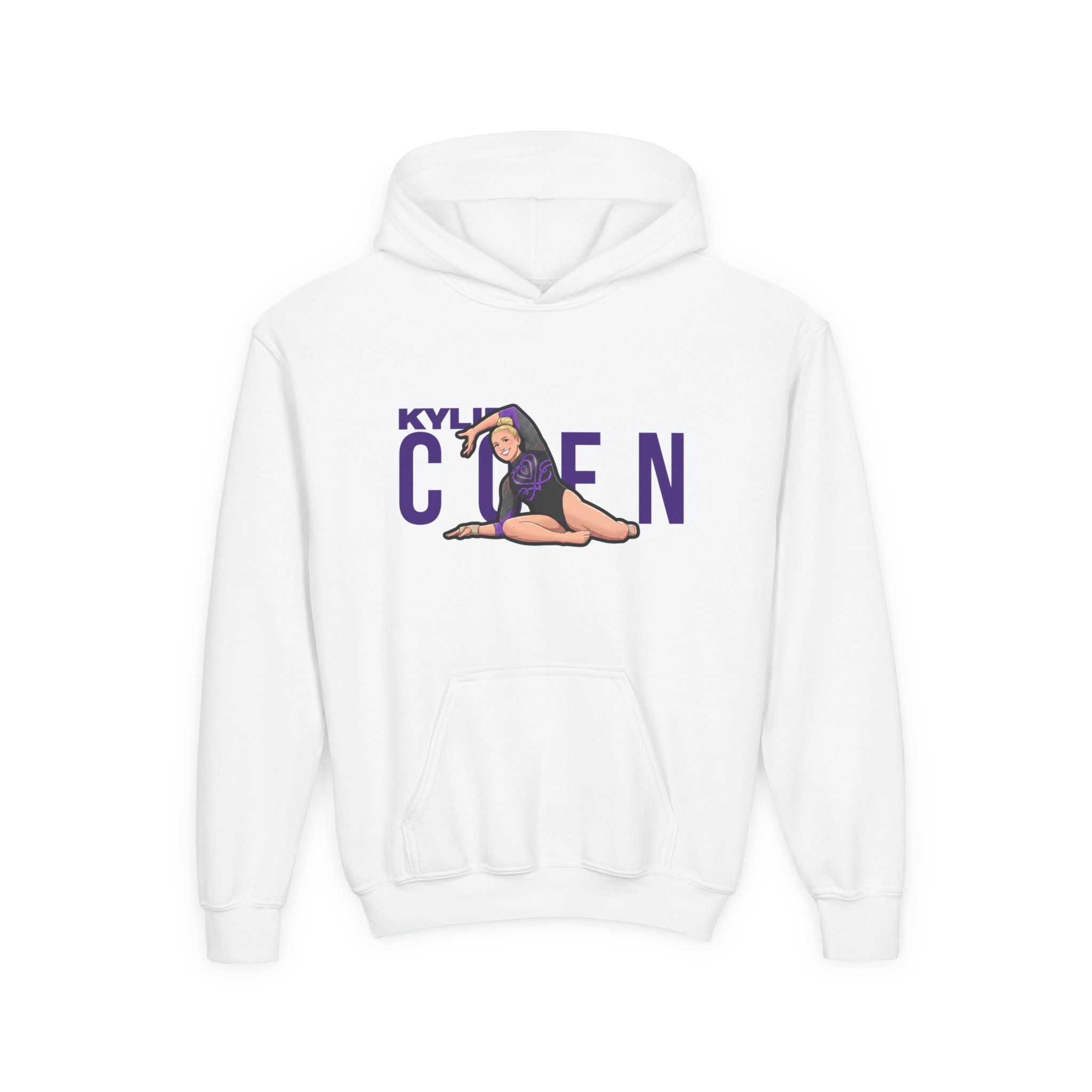 Youth Hoodie — character_player_name in White