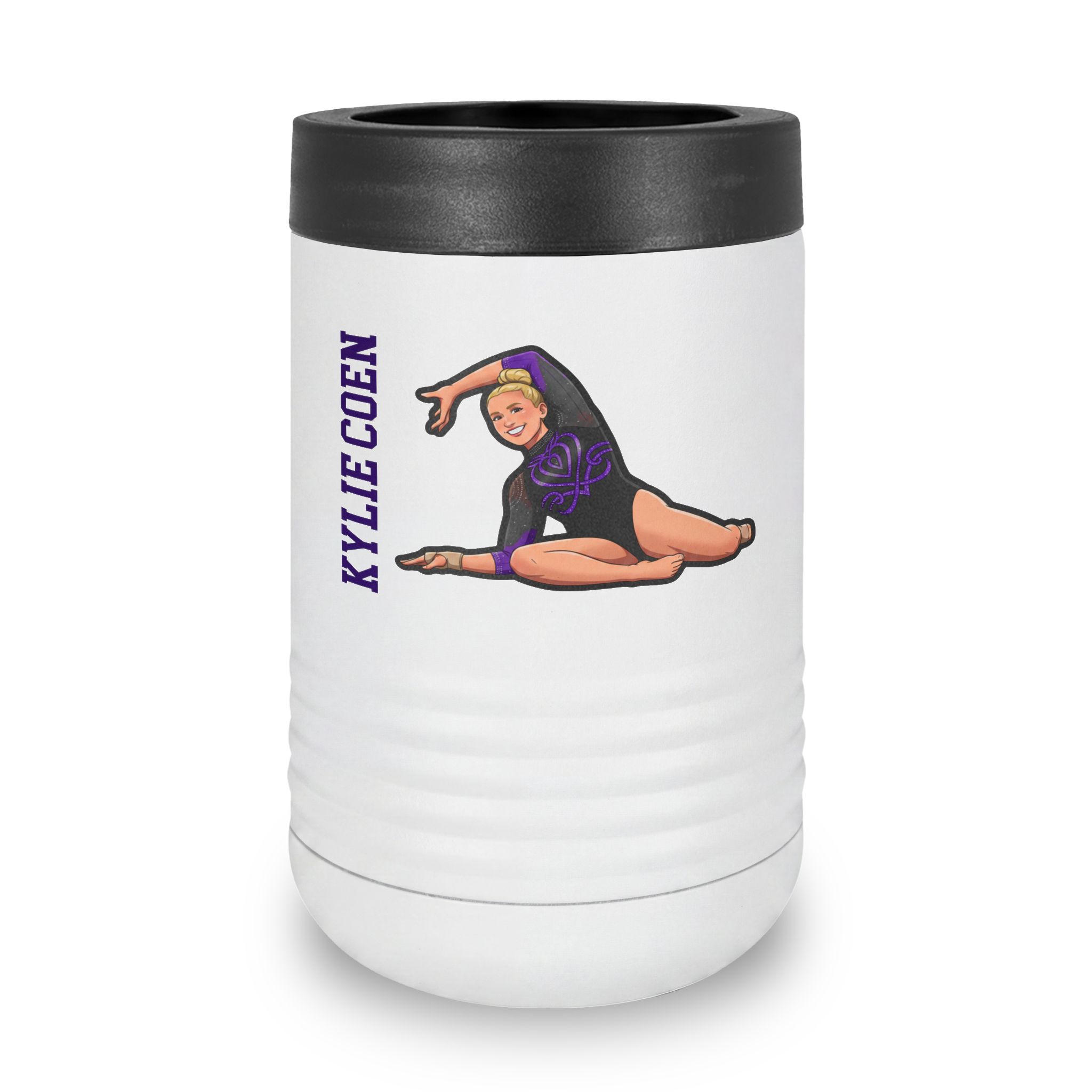Stainless Can Cooler — character_name_vertical in White
