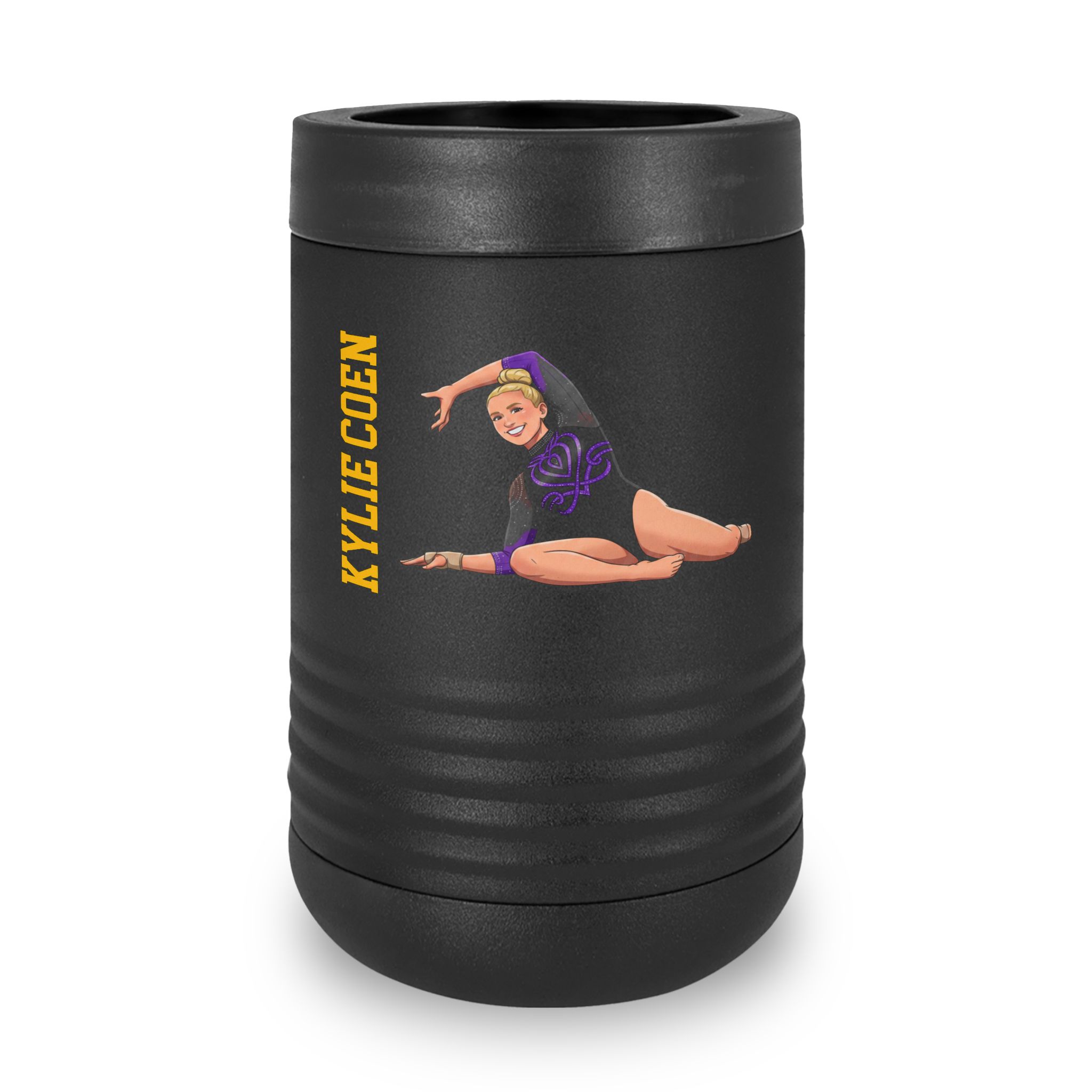 Stainless Can Cooler — character_name_vertical in Black