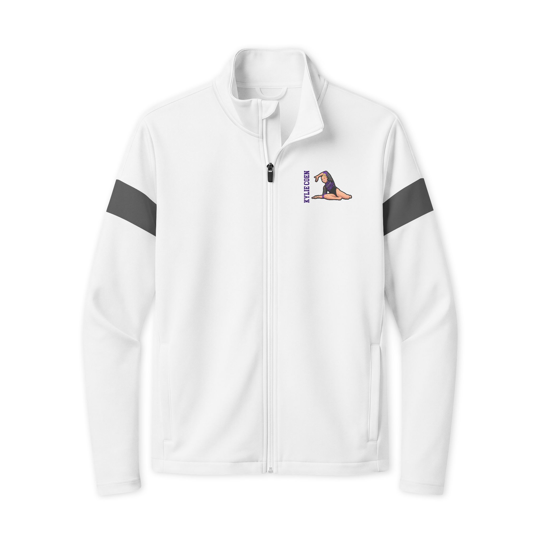 Travel Full-Zip Jacket — character_name_vertical in White/ Iron Grey