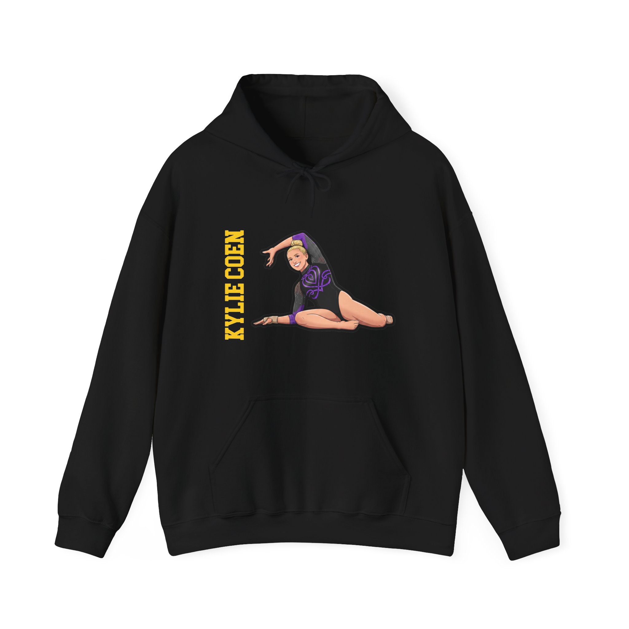Hoodie — character_name_vertical in Black