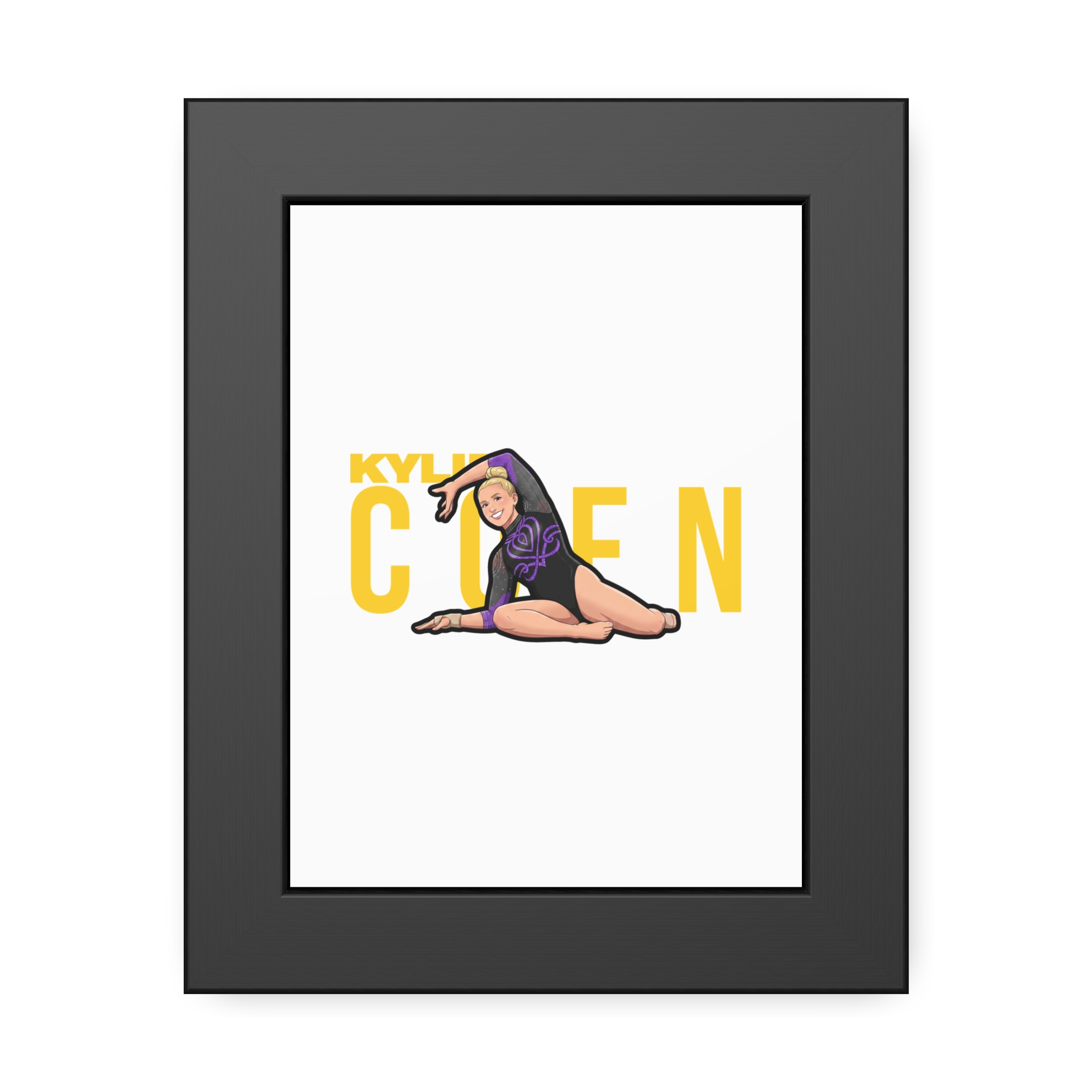 Framed Poster — character_player_name in Black
