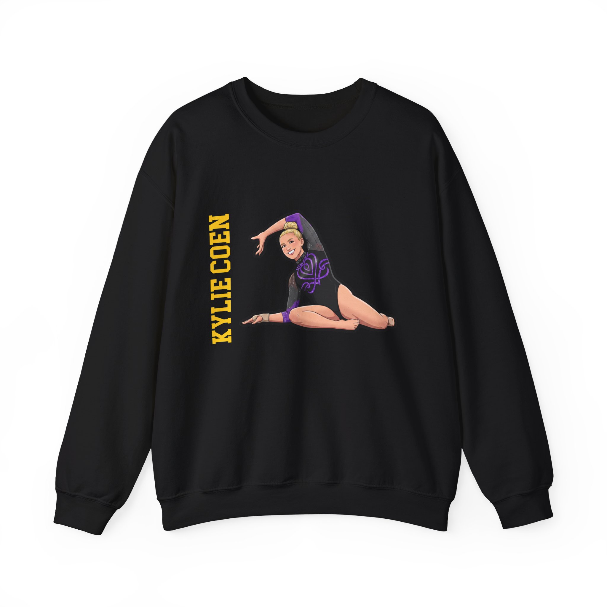 Crewneck Sweatshirt — character_name_vertical in Black