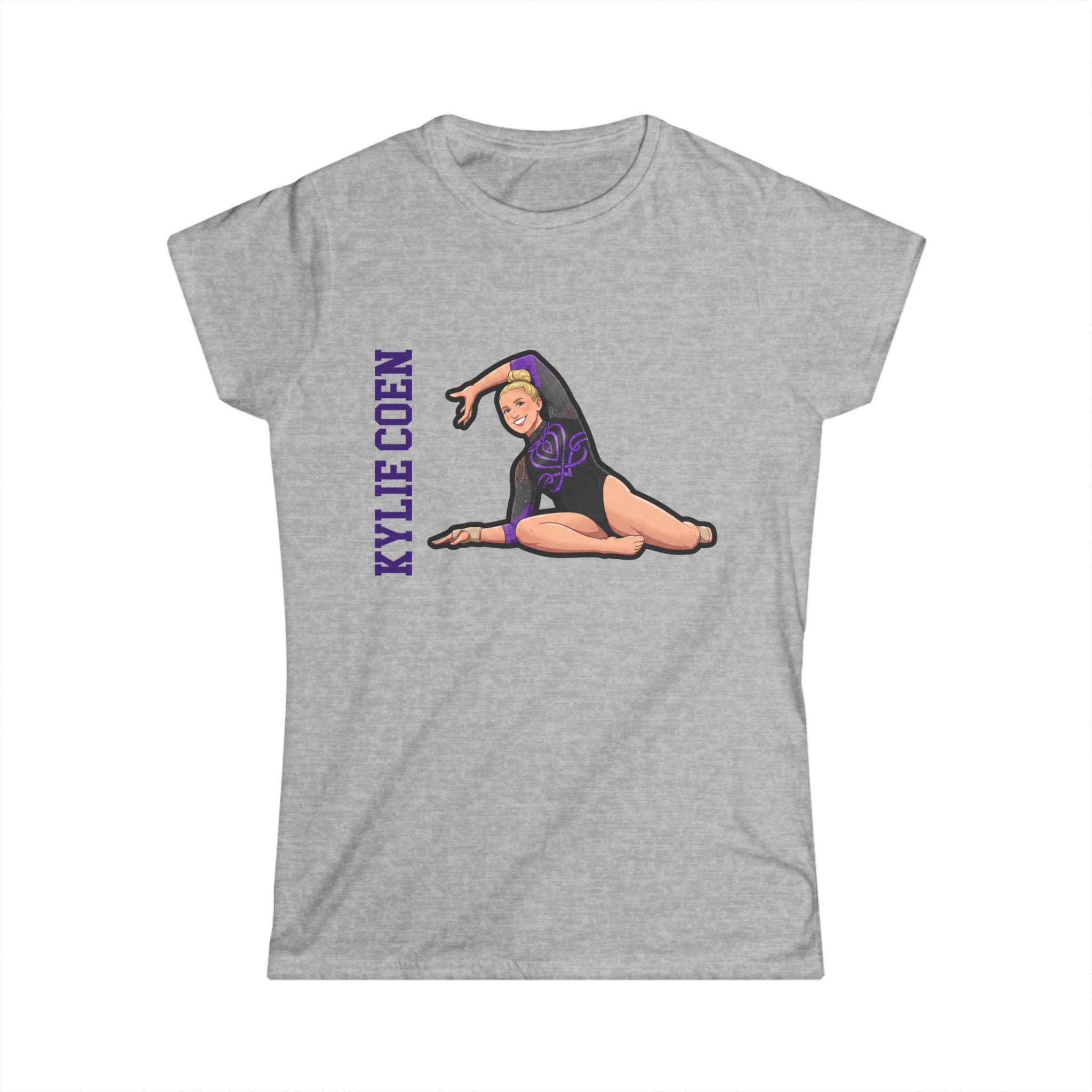 Women's Softstyle Tee — character_name_vertical in Grey