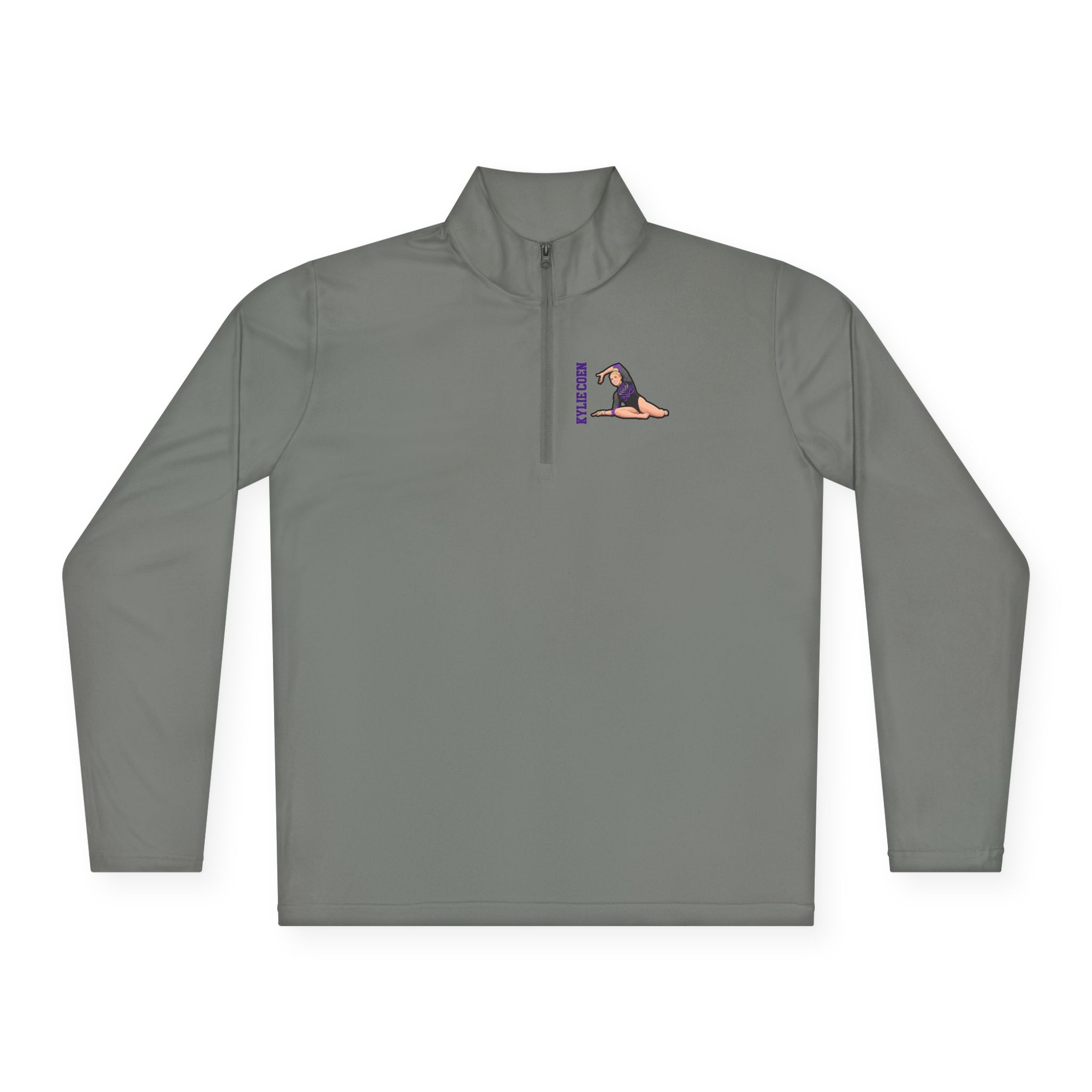 Q-Zip Pullover — character_name_vertical in Grey