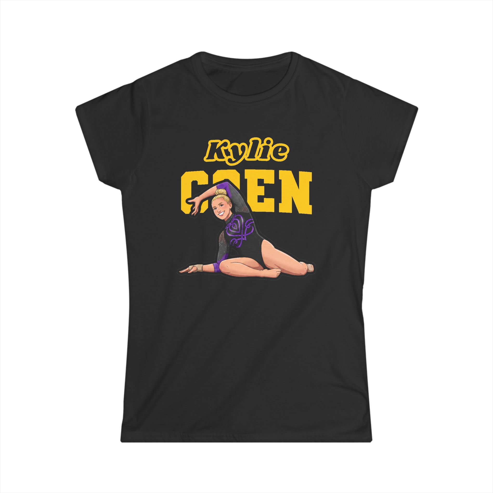 Women's Softstyle Tee — character_name_arch in Black