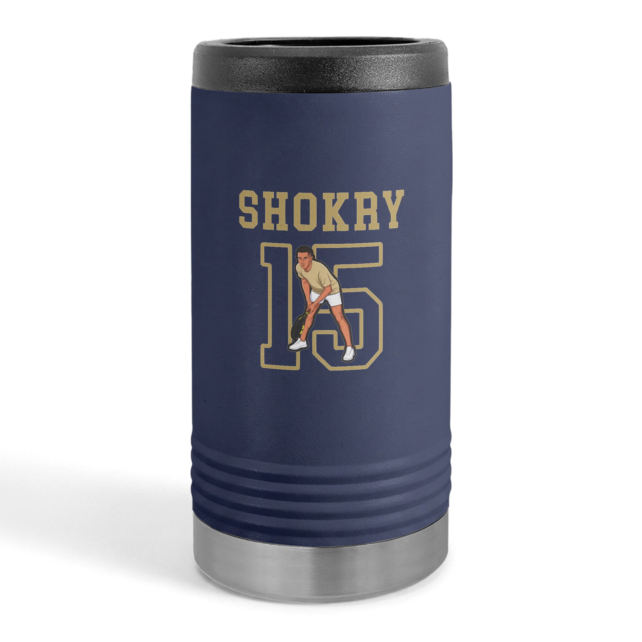 Slim Stainless Can Cooler — character_shirsey in Navy