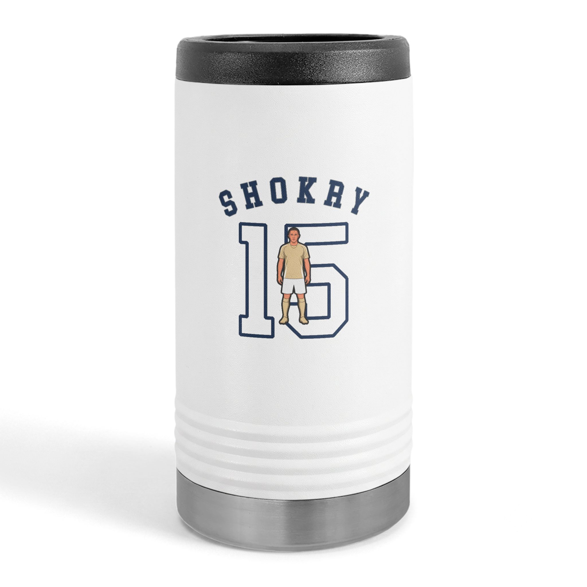 Slim Stainless Can Cooler — character_shirsey_arch in White