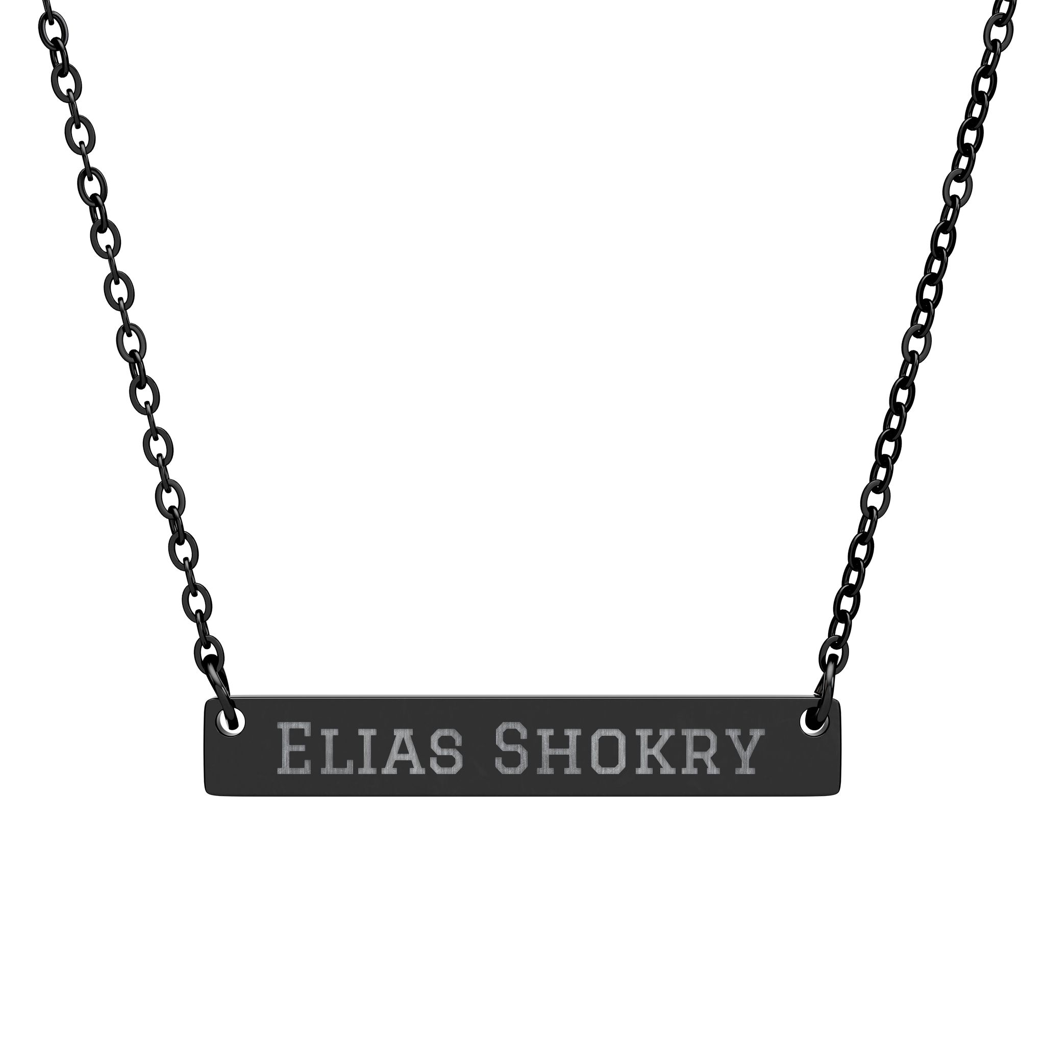 Engraved Bar Necklace — Classic in Black