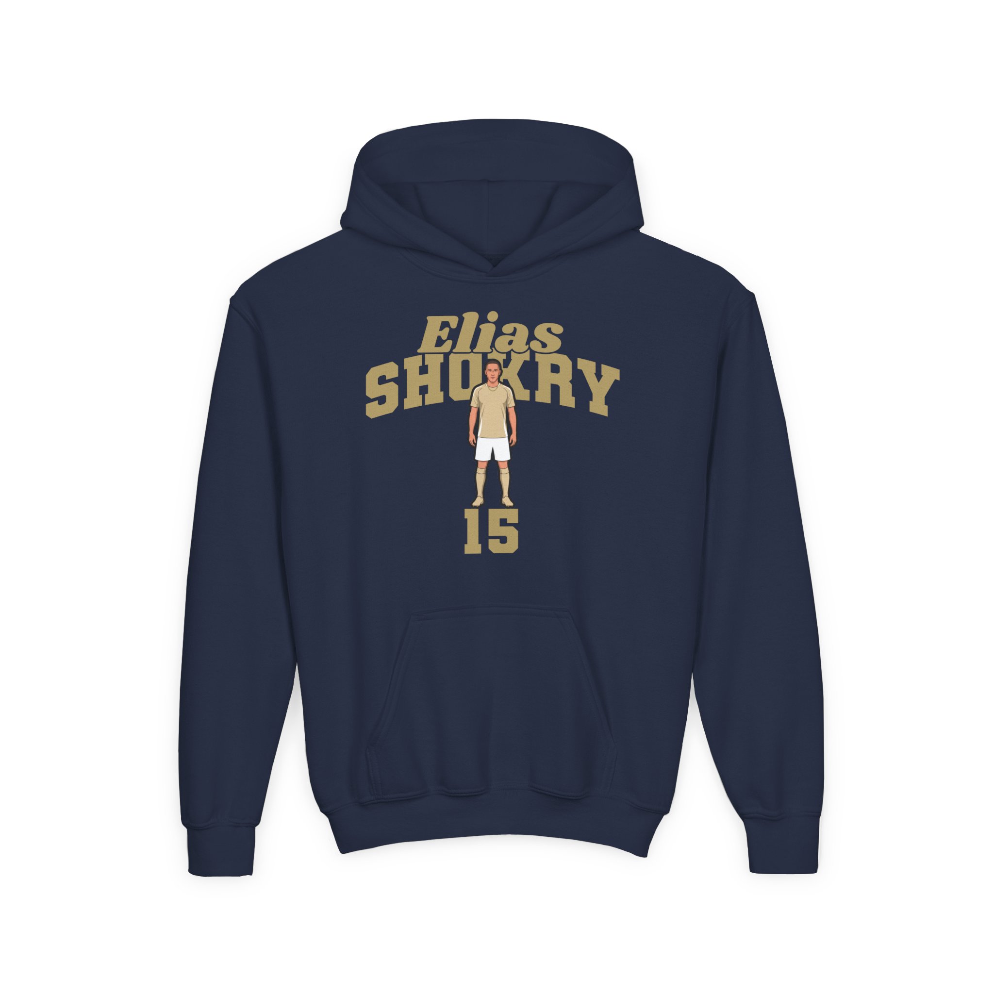 Youth Hoodie — character_signature_arch in Navy