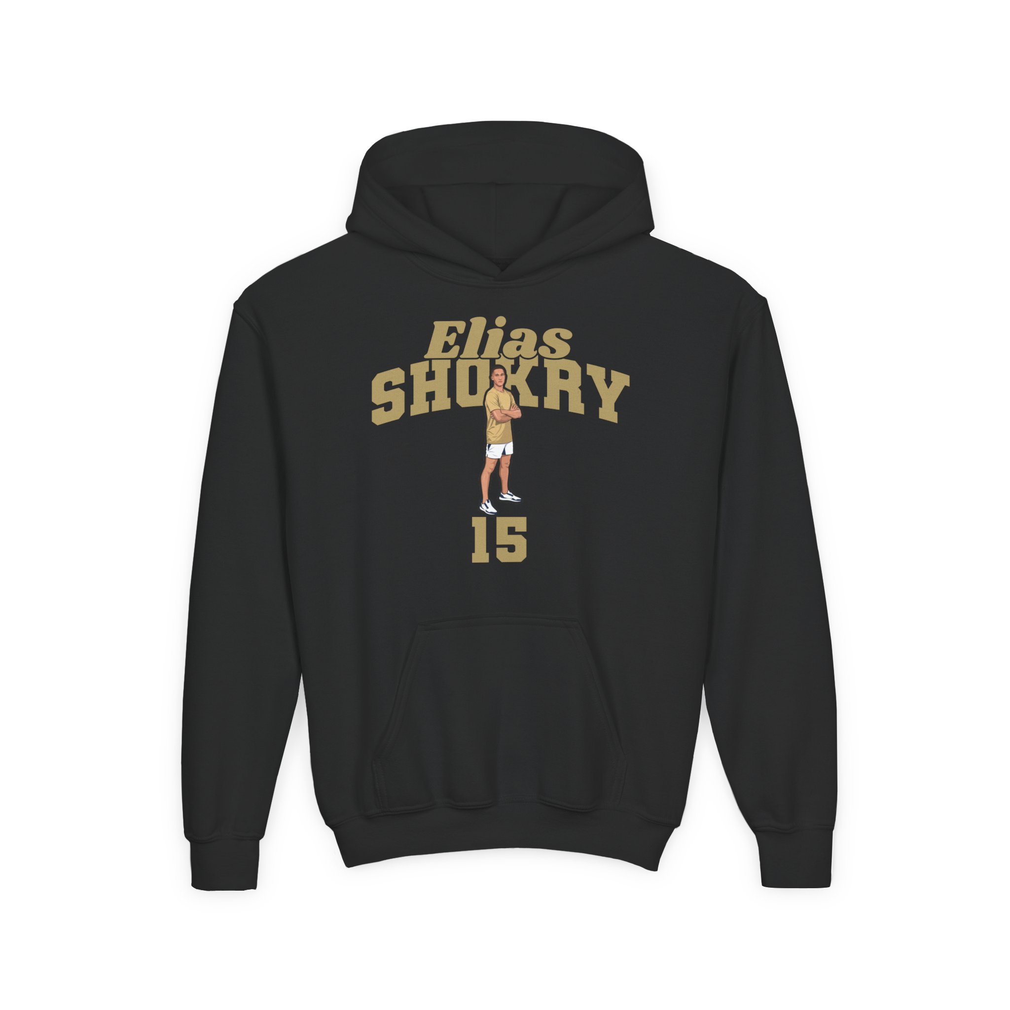 Youth Hoodie — character_signature_arch in Black