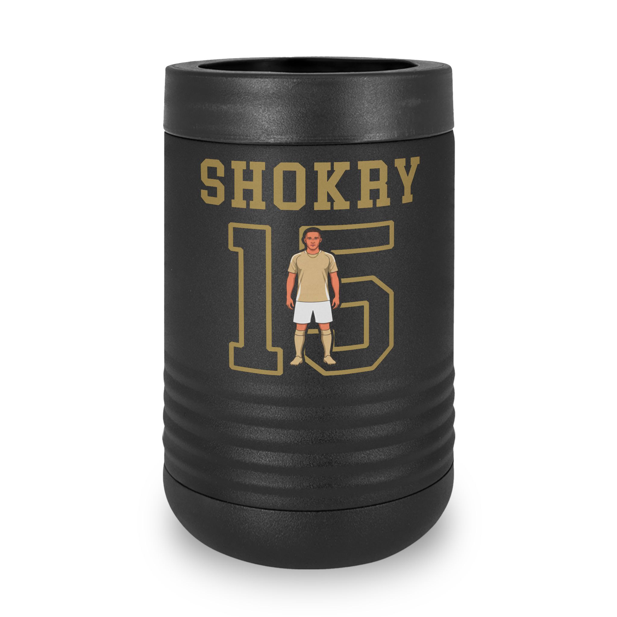 Stainless Can Cooler — character_shirsey in Black