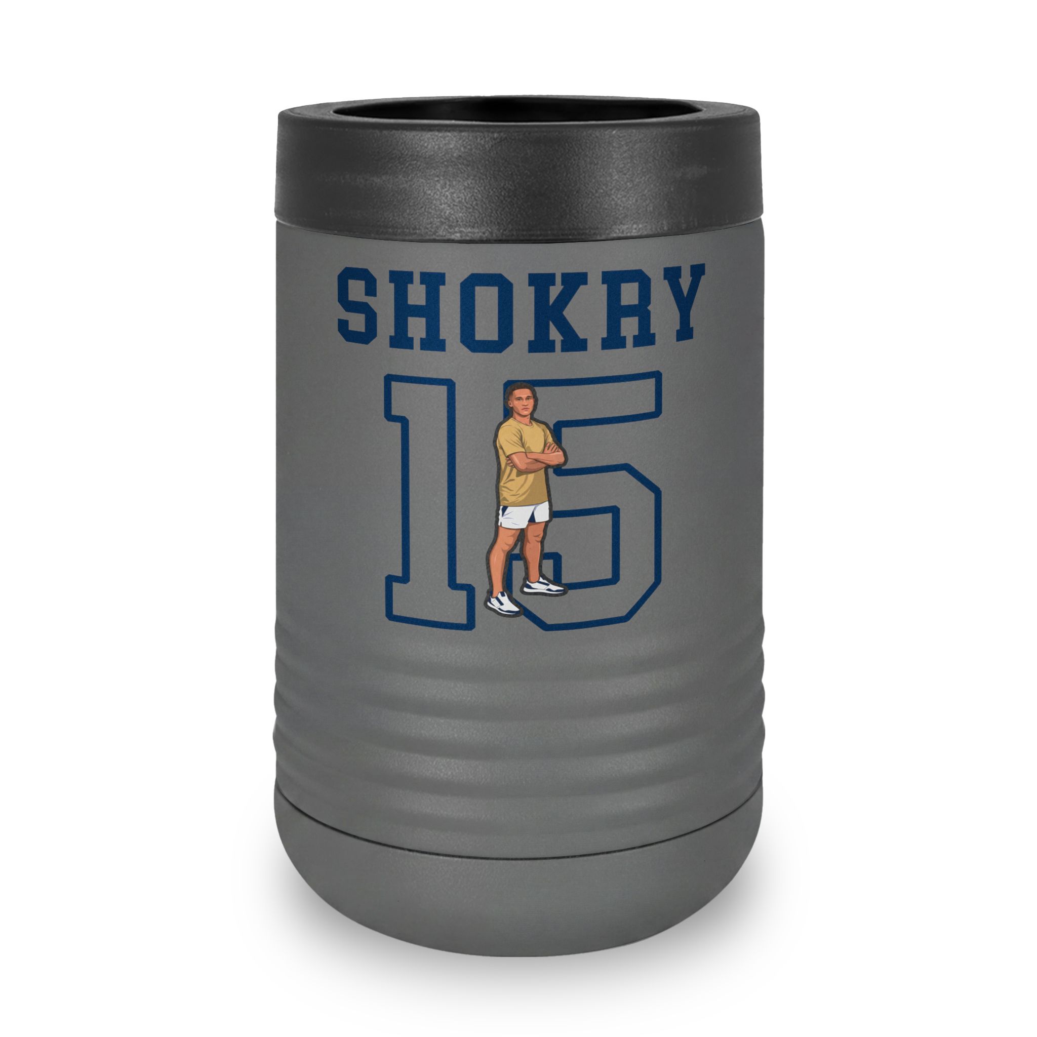 Stainless Can Cooler — character_shirsey in Grey