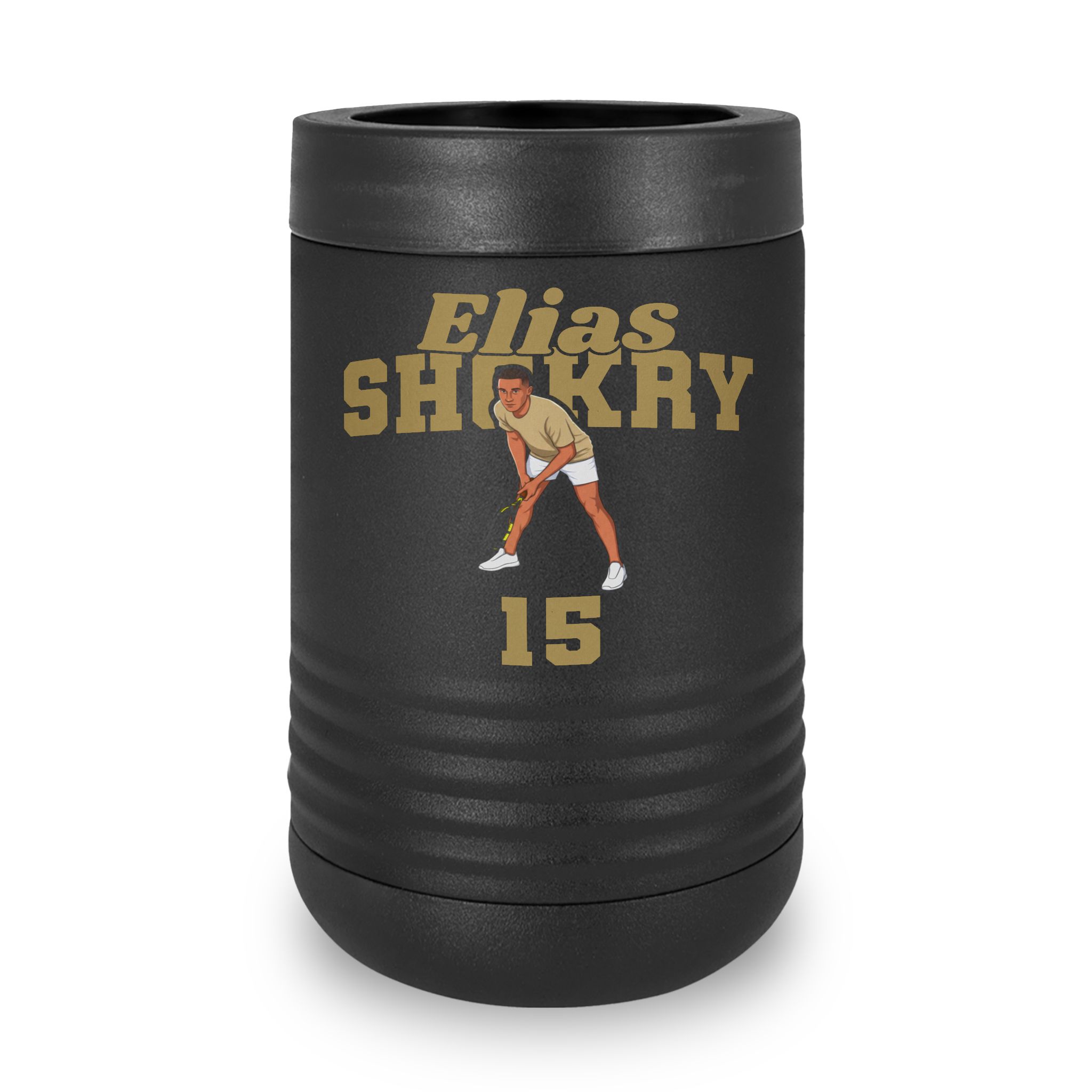 Stainless Can Cooler — character_signature_arch in Black