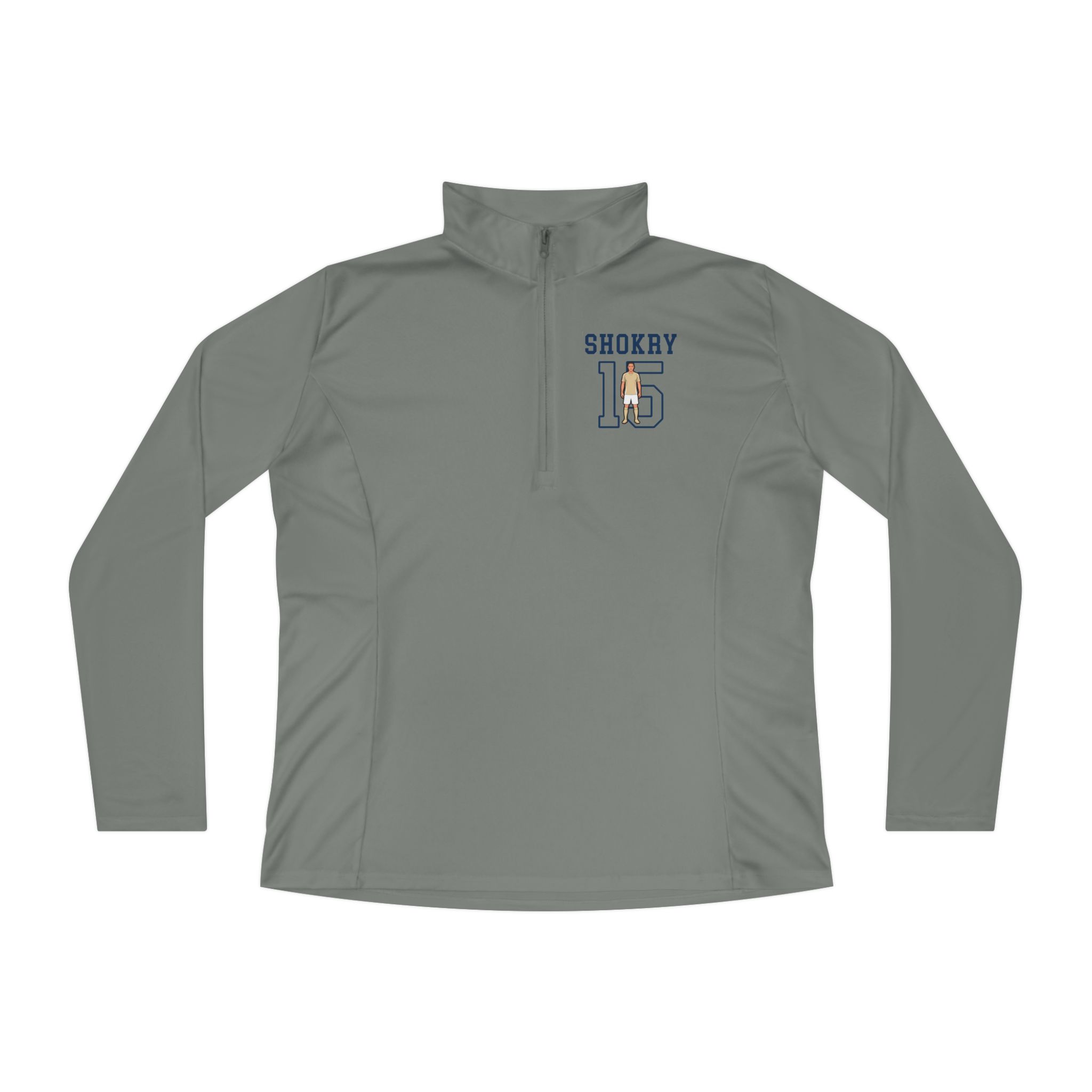 Women's Q-Zip Pullover — character_shirsey in Grey