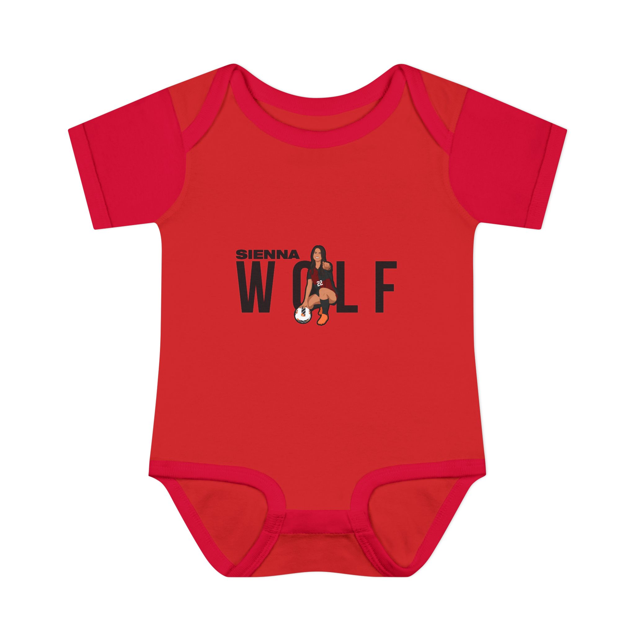 Baby Onesie — character_player_name in Red