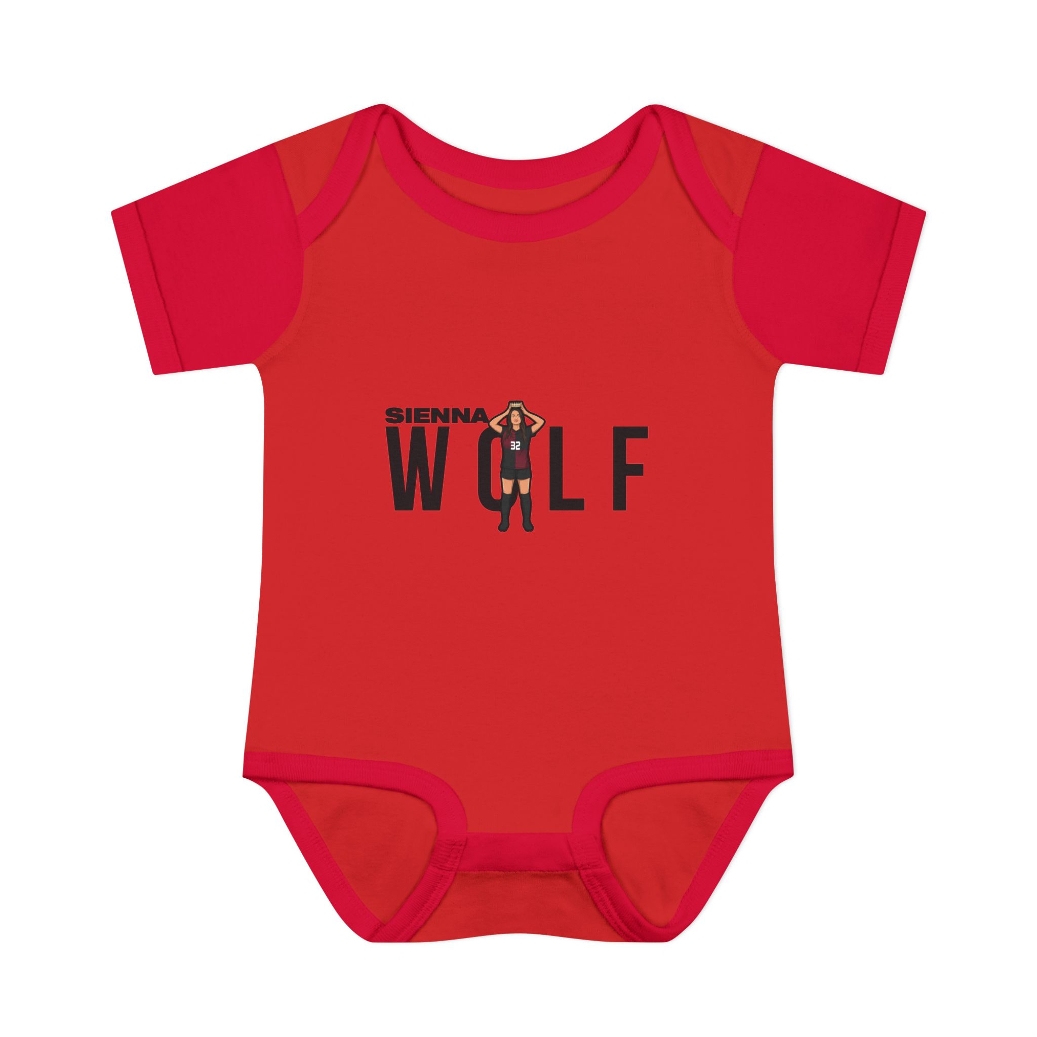 Baby Onesie — character_player_name in Red