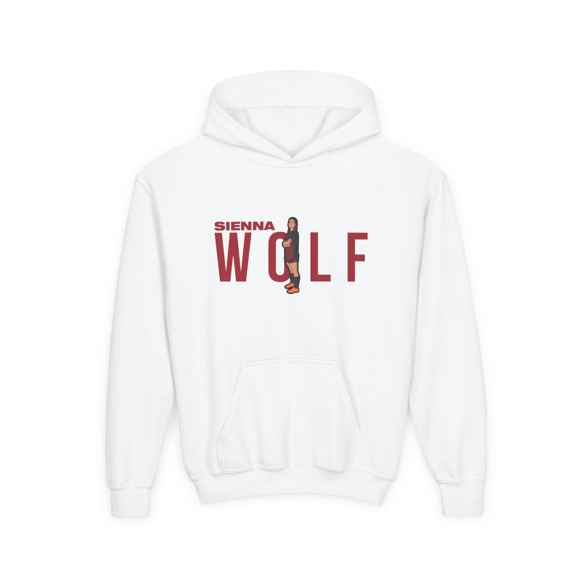 Youth Hoodie — character_player_name in White