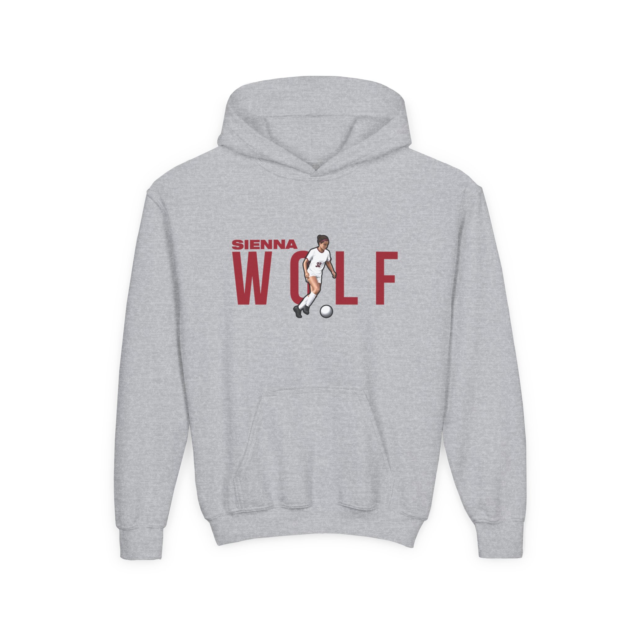 Youth Hoodie — character_player_name in Grey