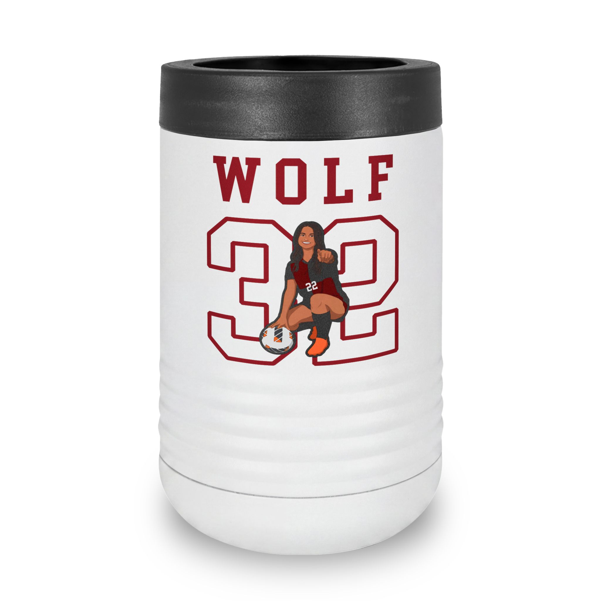 Stainless Can Cooler — character_shirsey in White