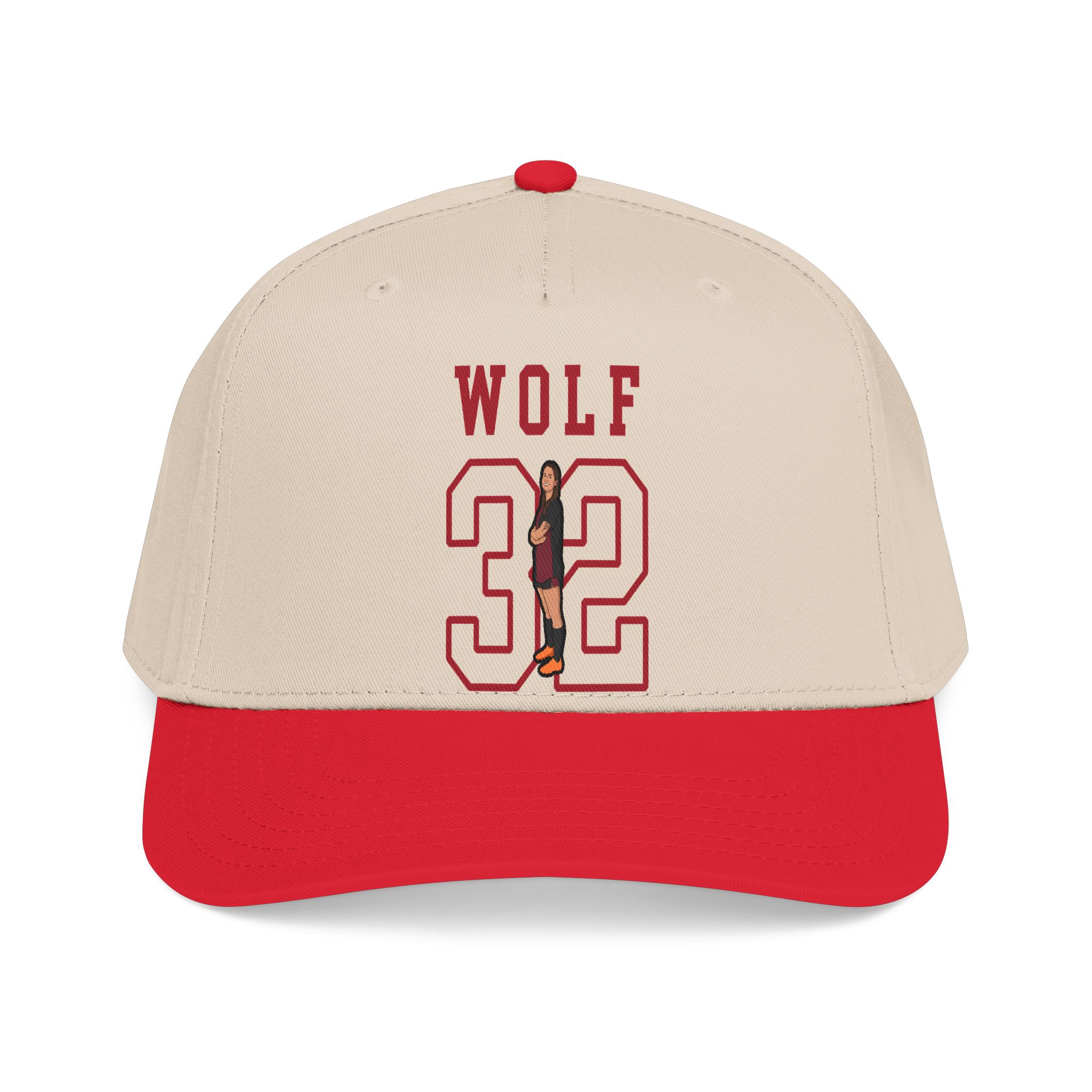 Baseball Cap — character_shirsey in Red / Natural