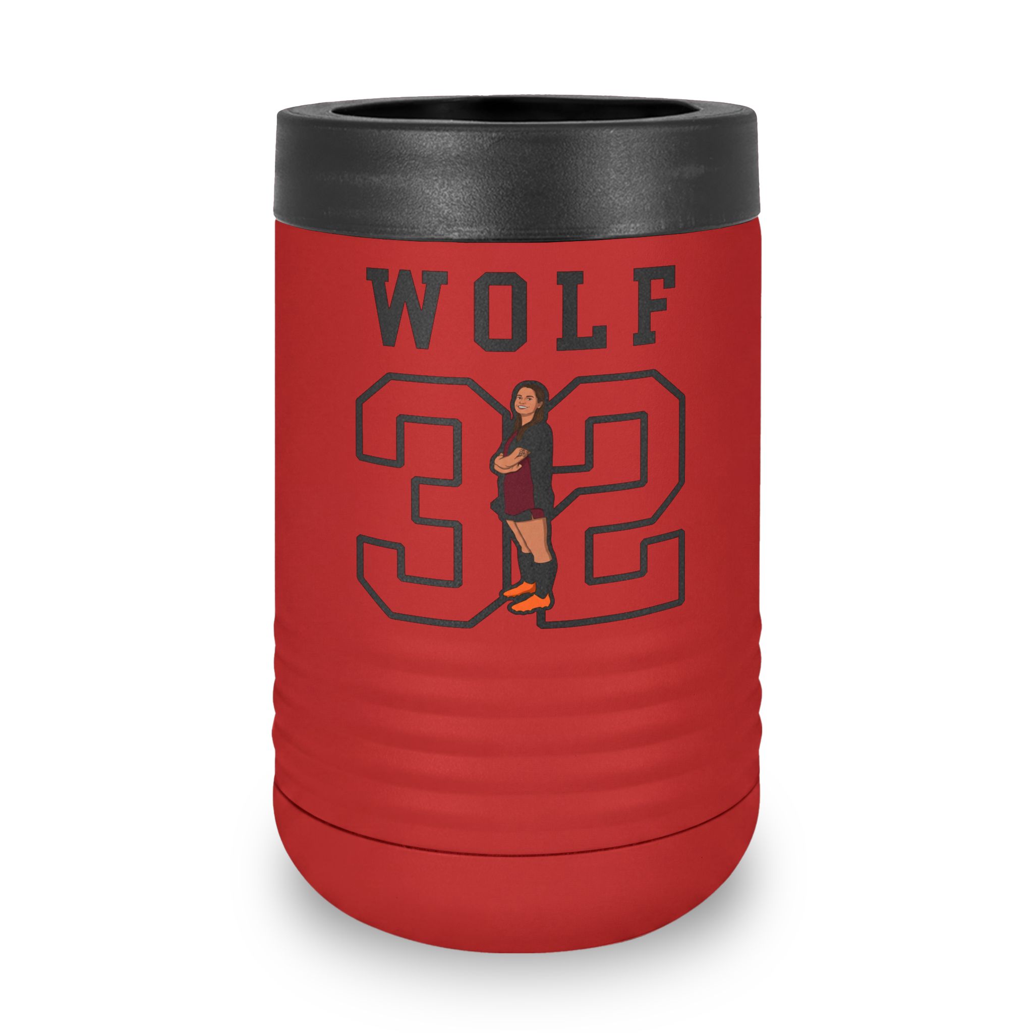 Stainless Can Cooler — character_shirsey in Red