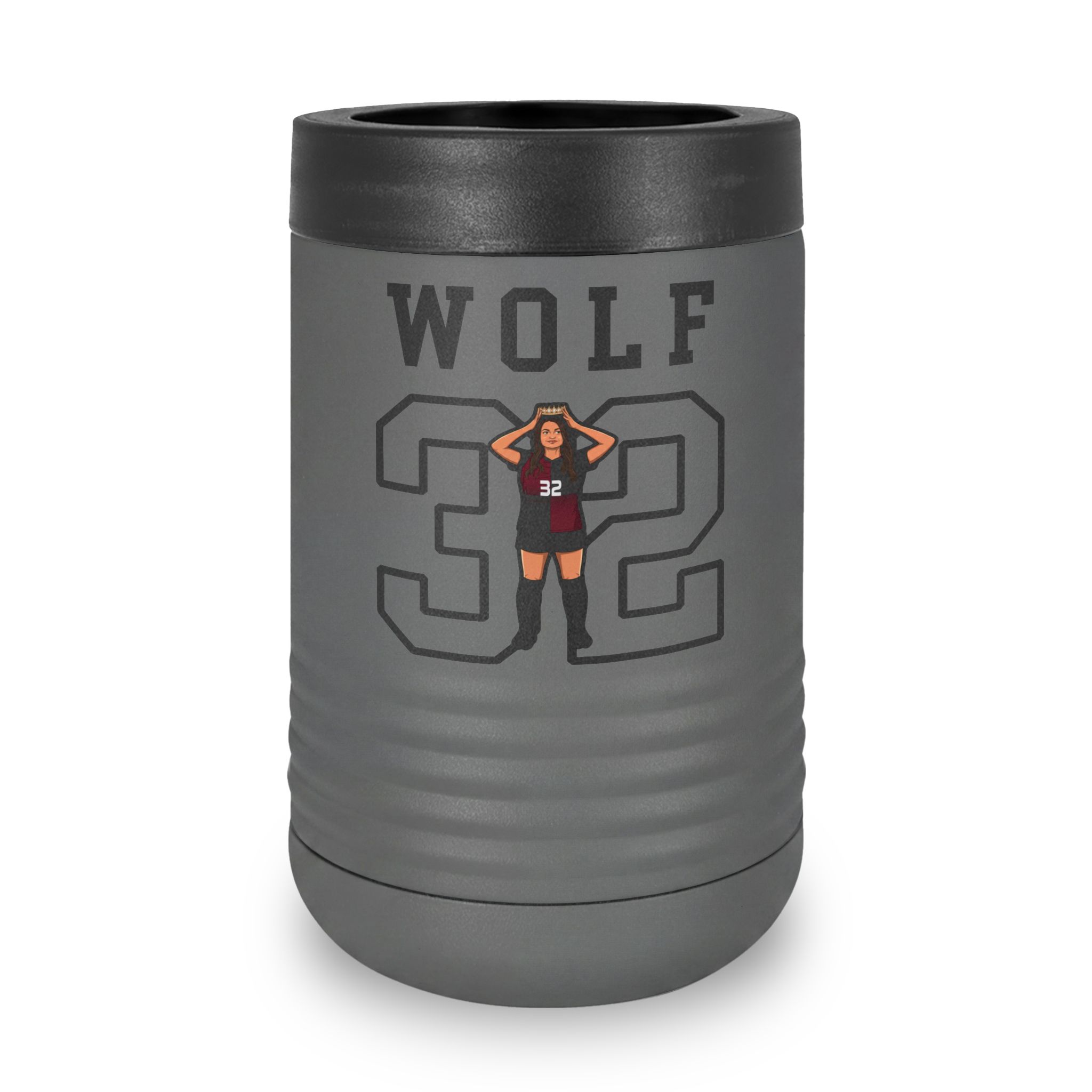 Stainless Can Cooler — character_shirsey in Grey