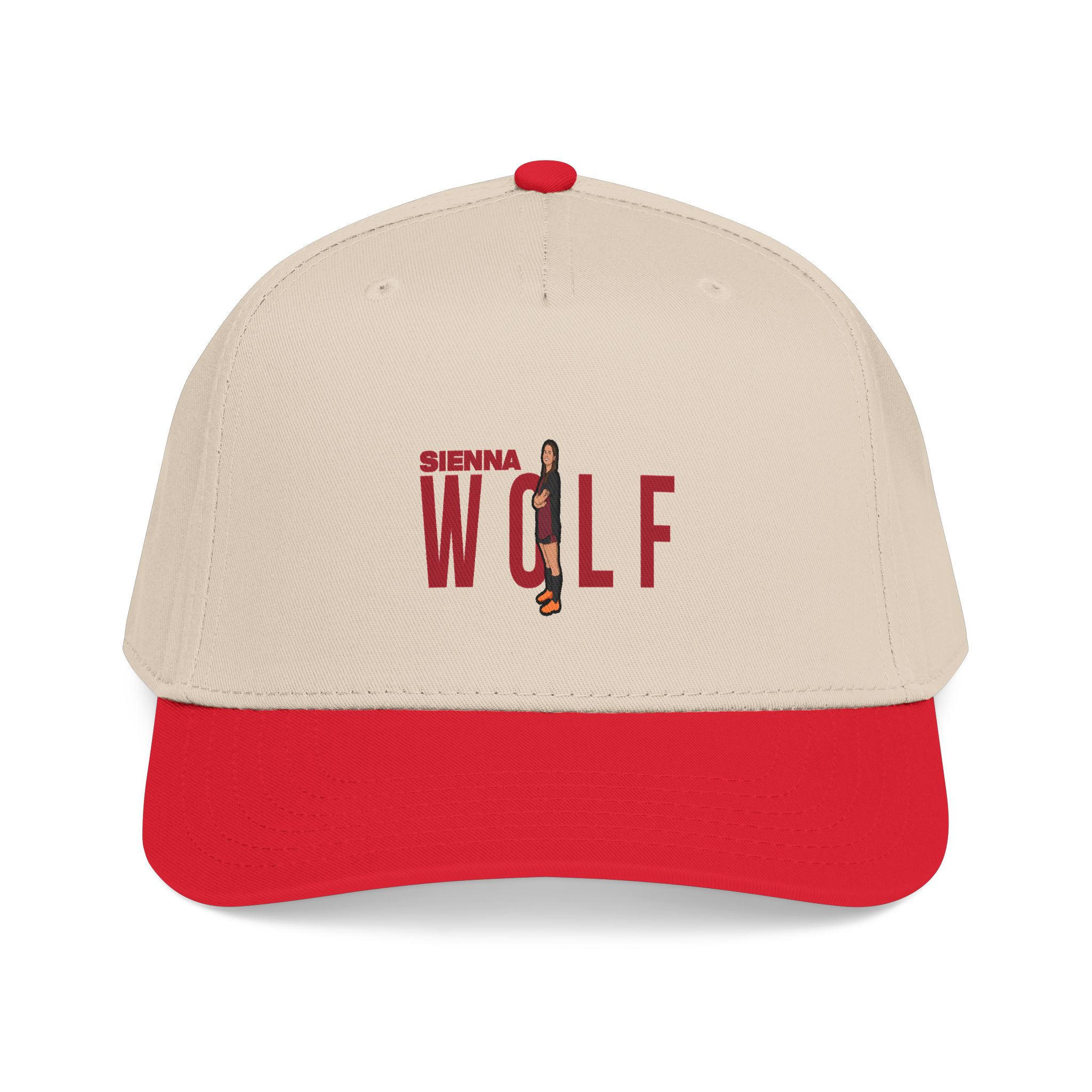Baseball Cap — character_player_name in Red / Natural