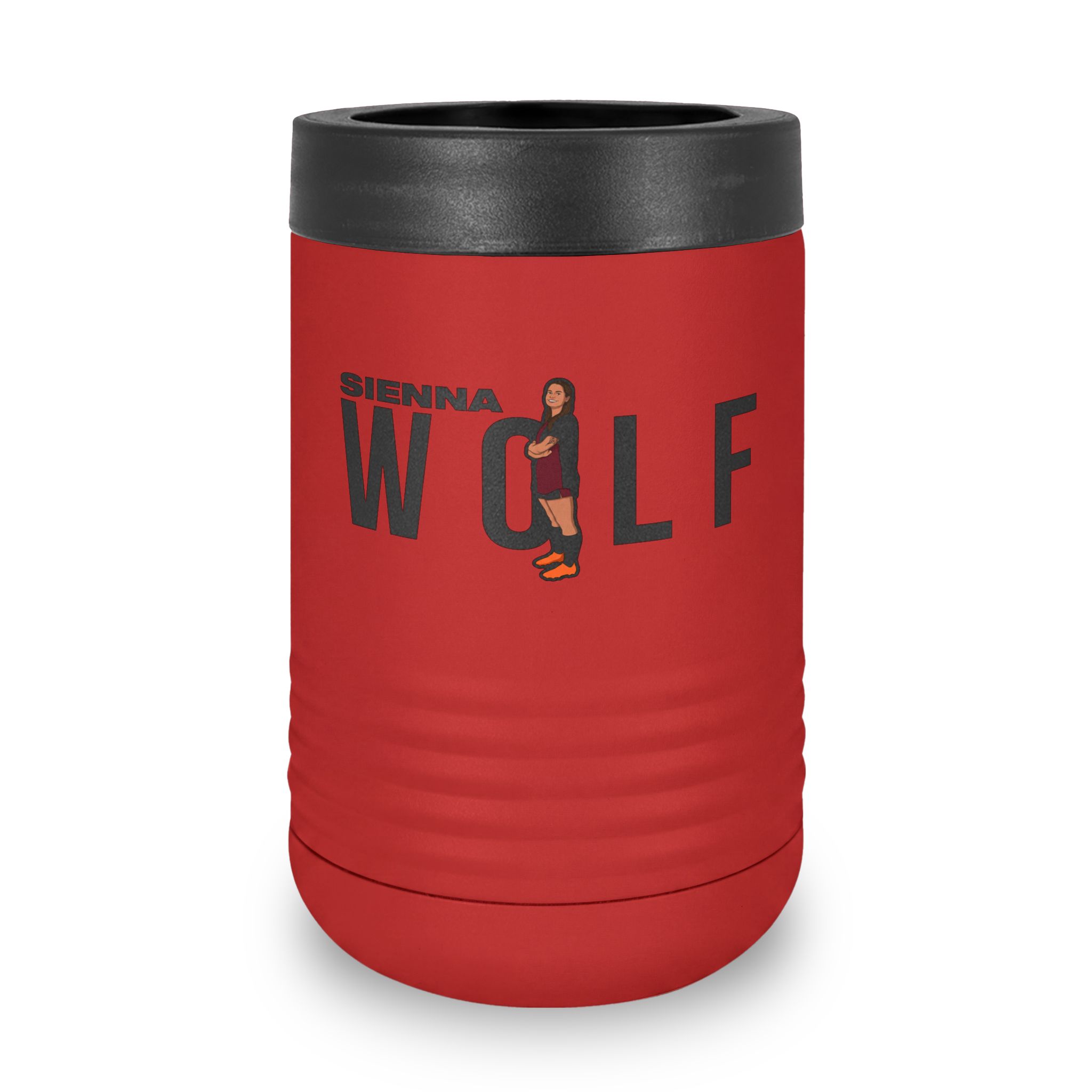 Stainless Can Cooler — character_player_name in Red